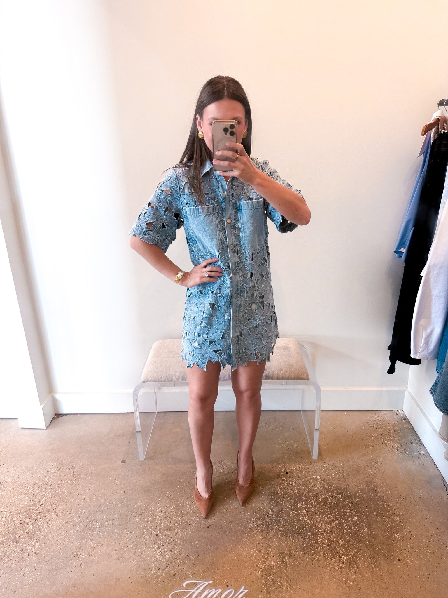 Calyn Mini Shirt Dress - Amor Lafayette