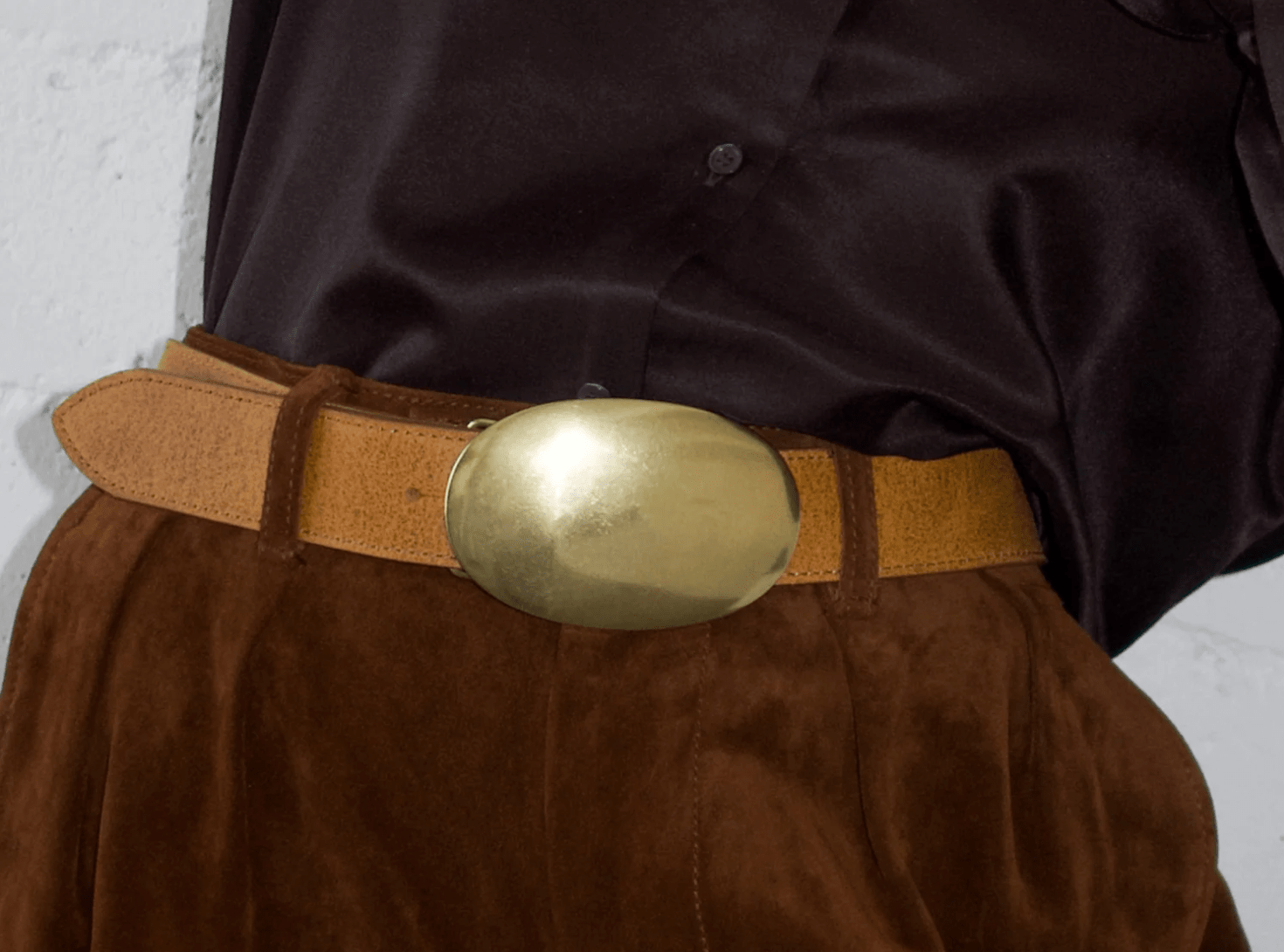 Camel Brass Myra Washed Belt - Amor Lafayette