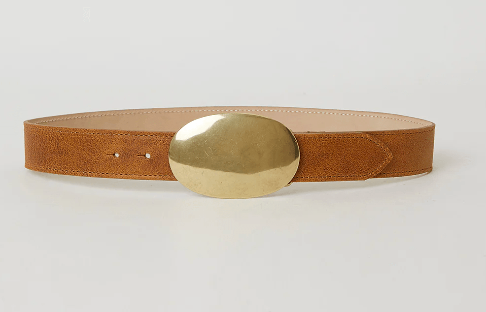 Camel Brass Myra Washed Belt - Amor Lafayette