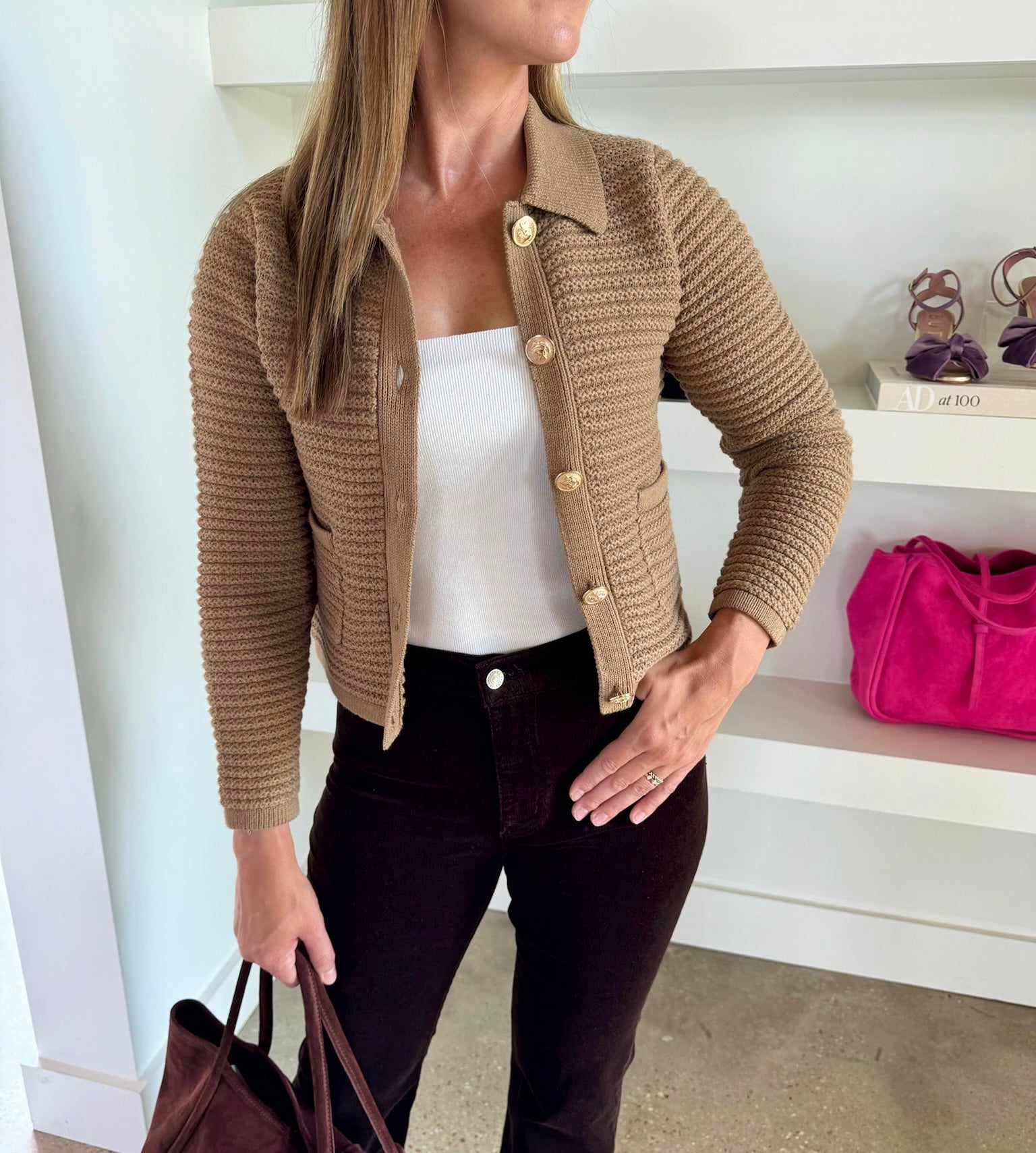 Camel Dalia Cardigan - Amor Lafayette