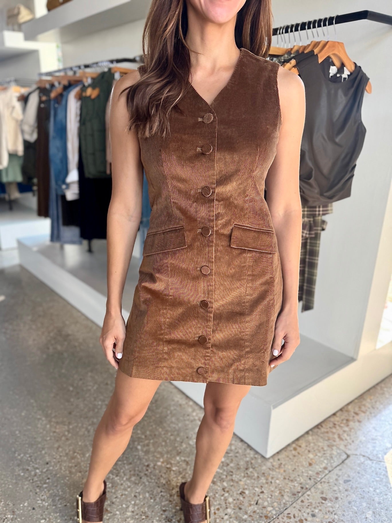 Camel Gisselle Dress - Amor Lafayette