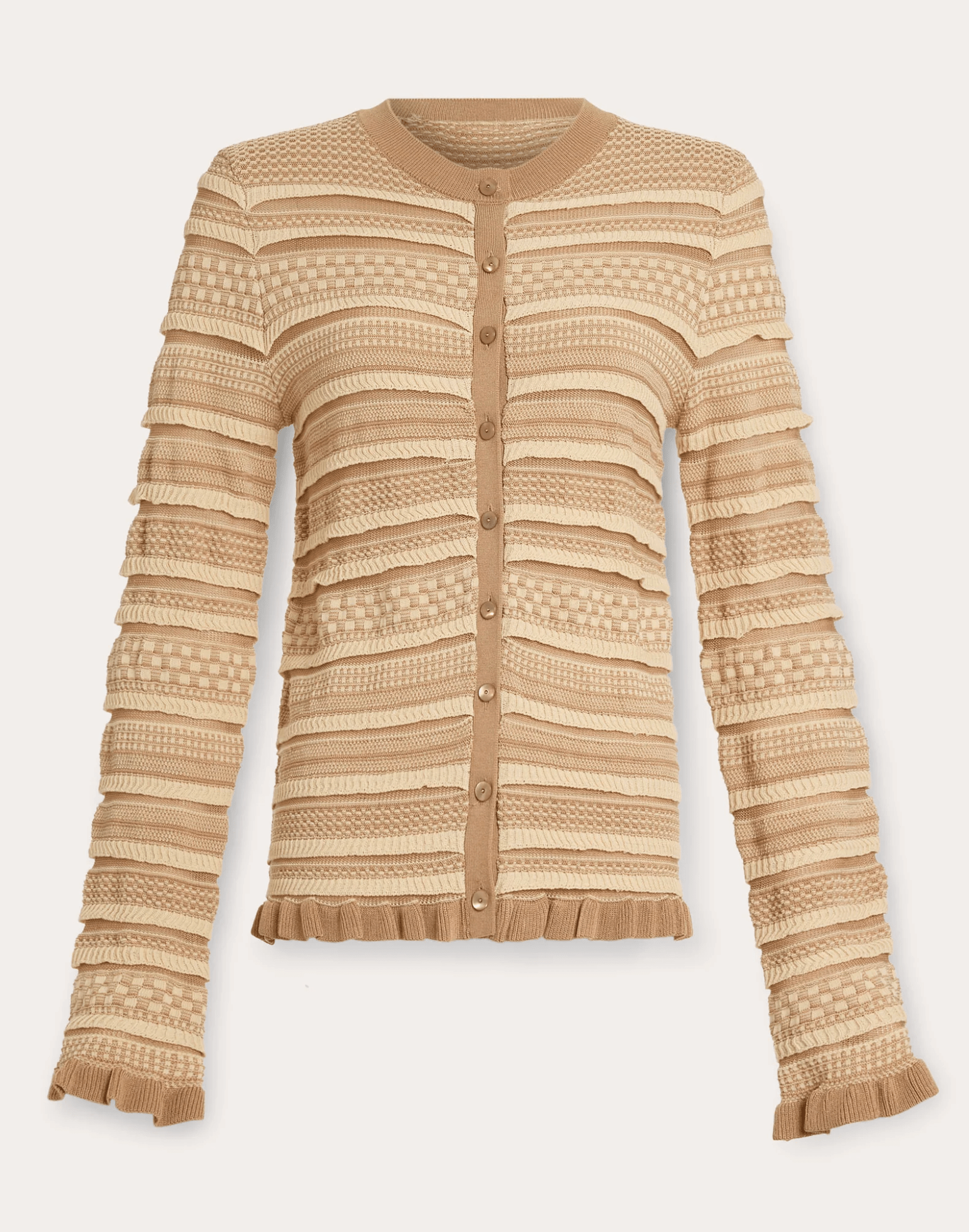 Camel /Ivory CALLIE CARDIGAN - Amor Lafayette