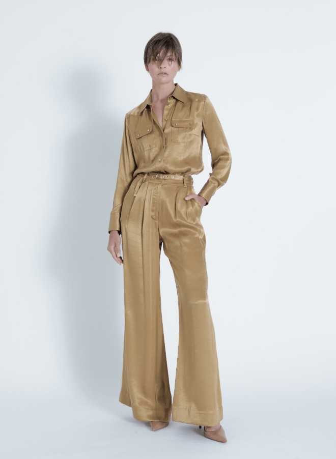 Camel Mia Solid Pants - Amor Lafayette