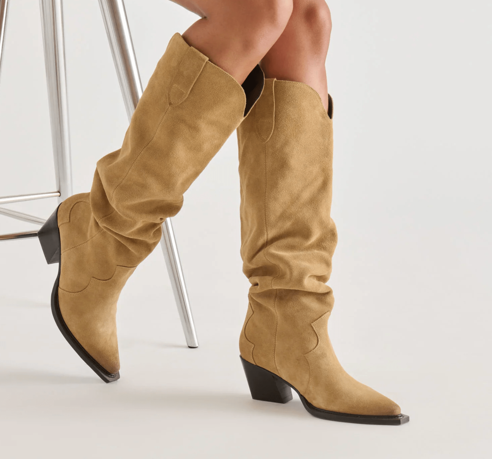 Camel Suede Buckly Boot - Amor Lafayette