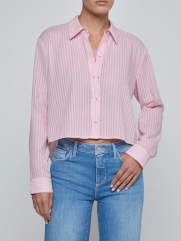 Cameo Pink Cosette Crop Shirt - Amor Lafayette