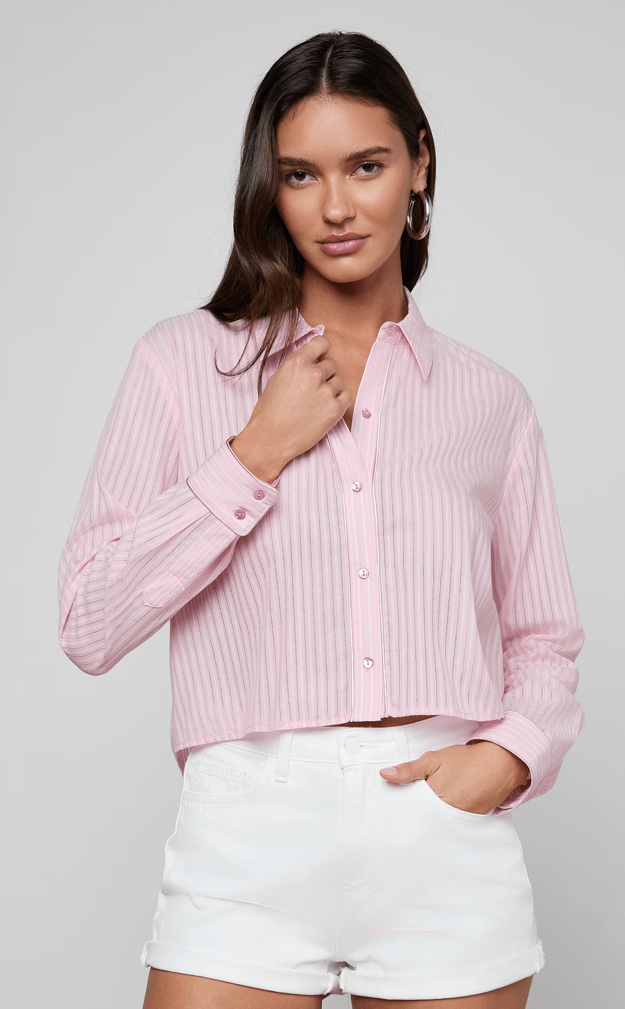 Cameo Pink Cosette Crop Shirt - Amor Lafayette