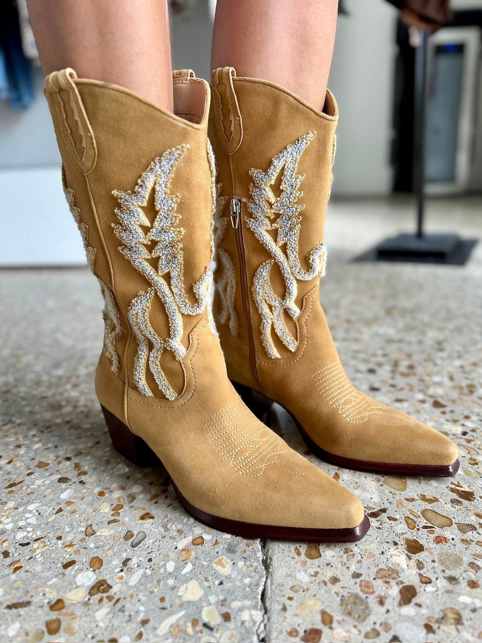 Caramel Suede Vila Boot - Amor Lafayette