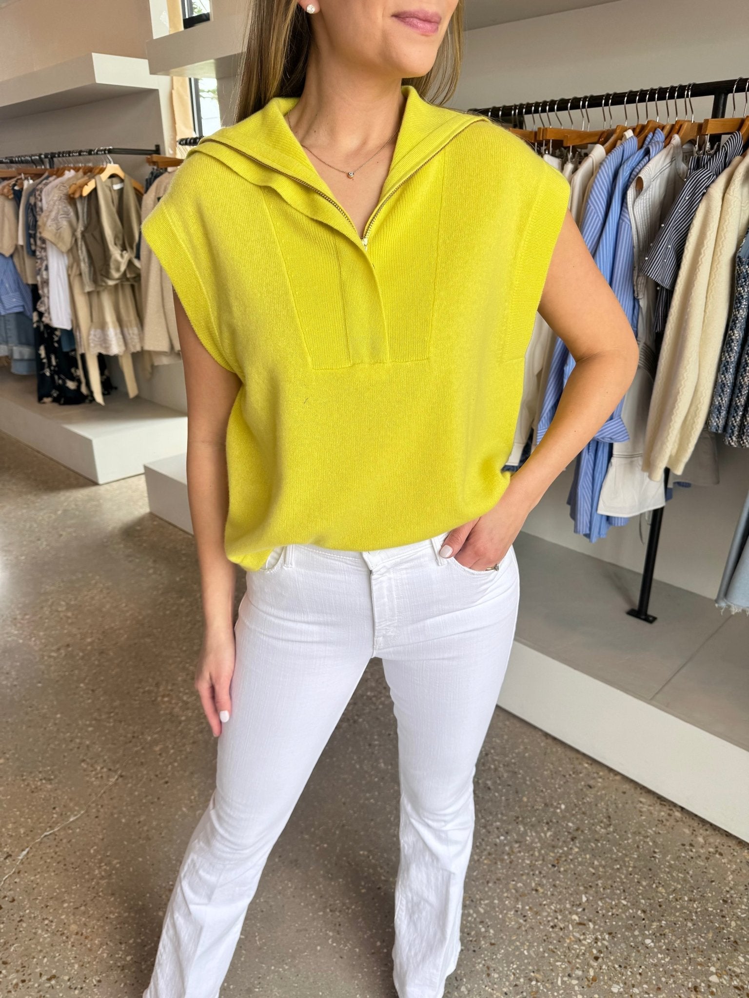 Cashmere Lime Zest Poppy Pullover - Amor Lafayette