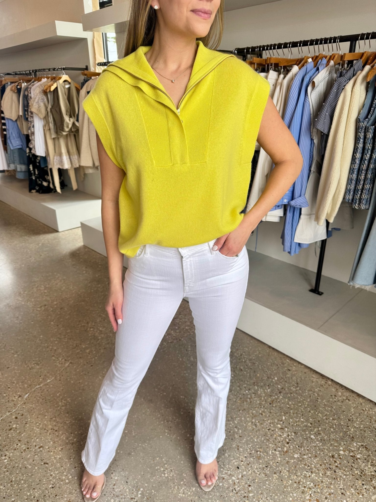 Cashmere Lime Zest Poppy Pullover - Amor Lafayette