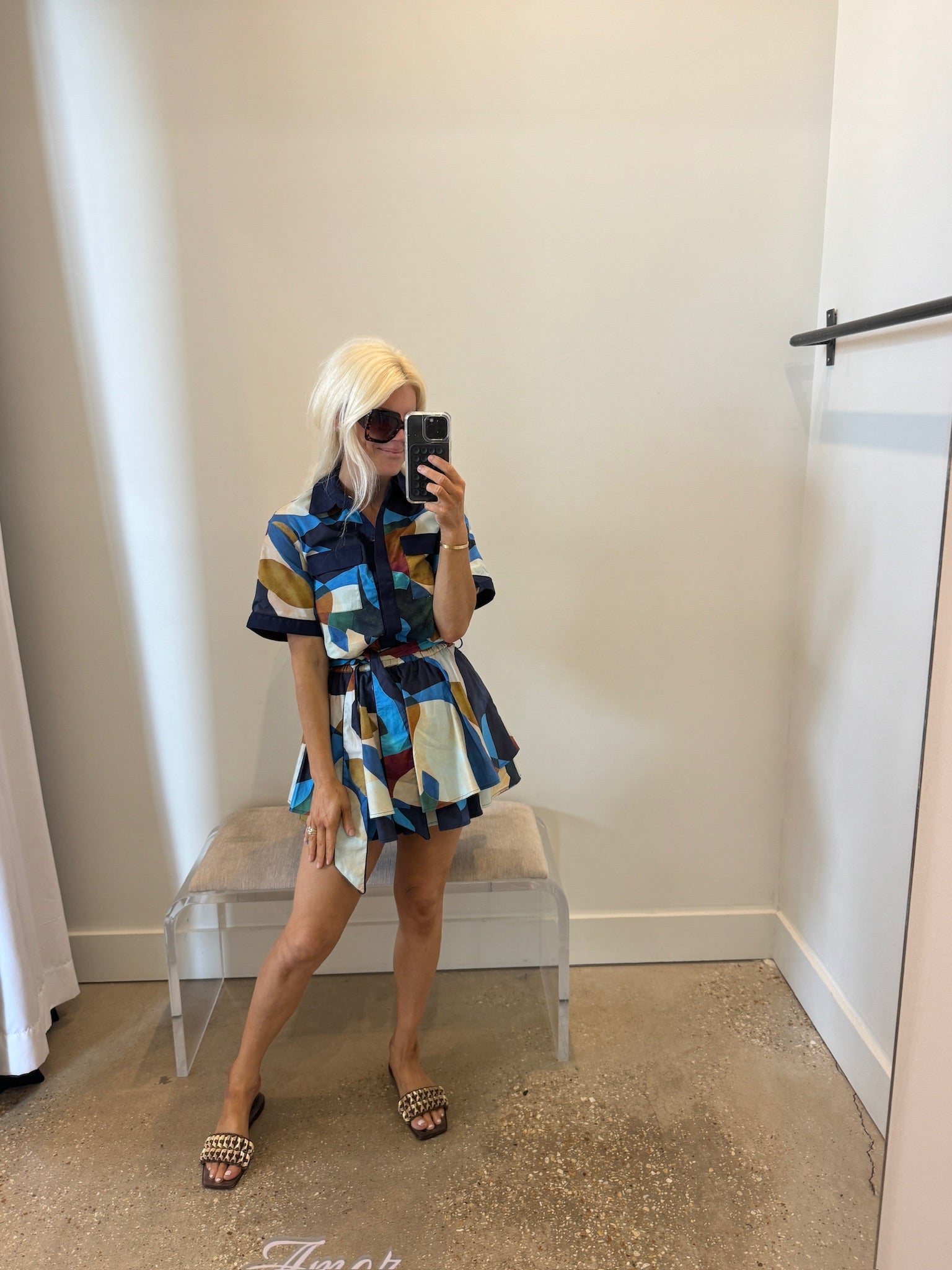 Celestia Print Ruffle Mini Dress - Amor Lafayette
