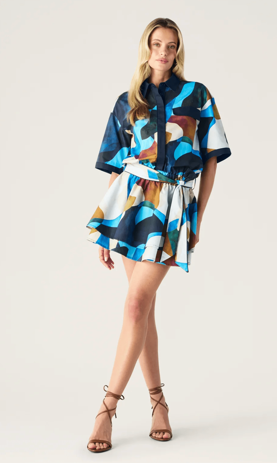 Celestia Print Ruffle Mini Dress - Amor Lafayette
