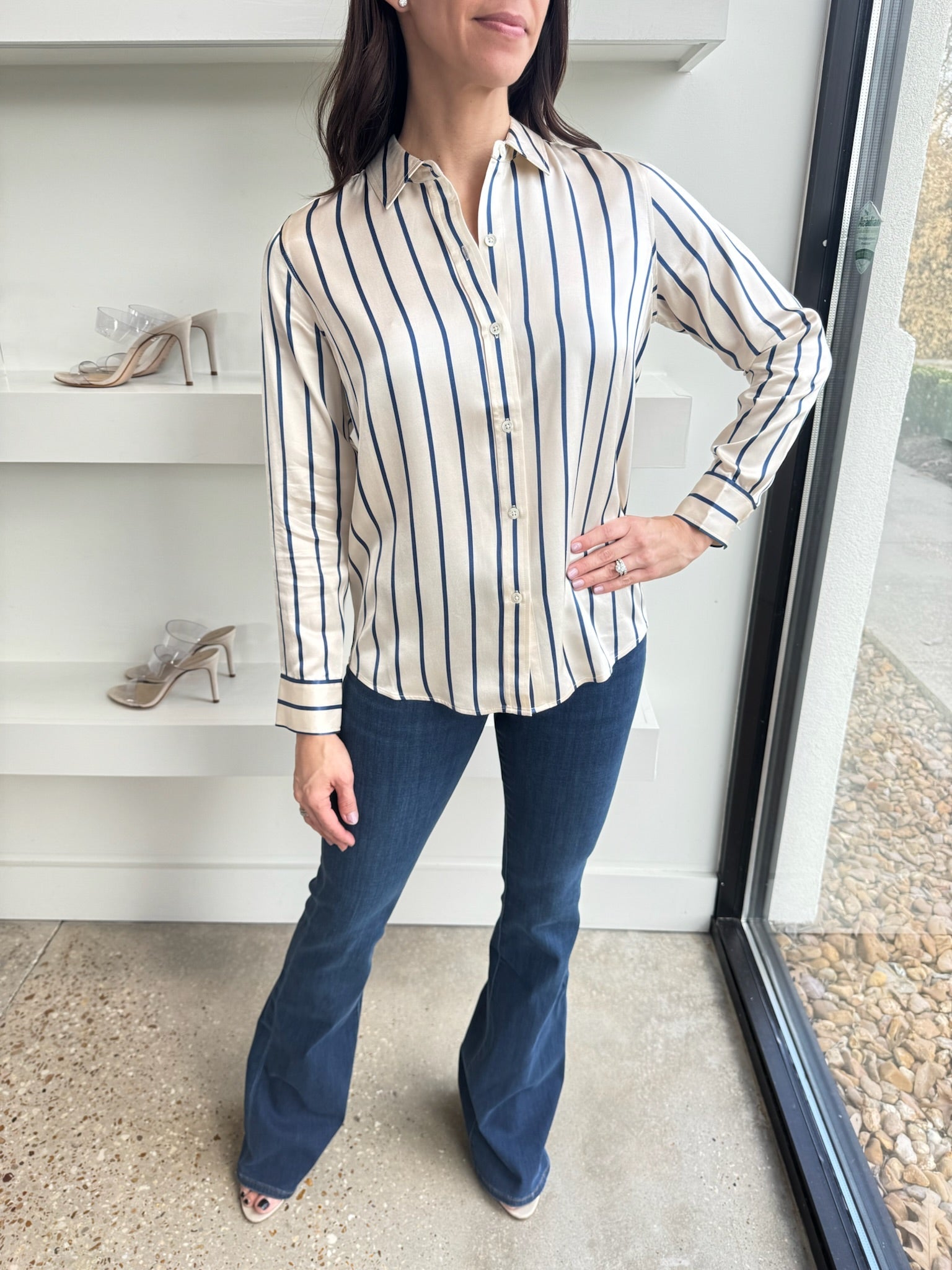 Ceramic Navy Stripe Maria Top - Amor Lafayette