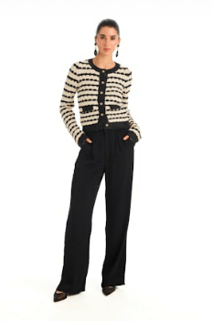Charcoal Stripe Celine Cardi - Amor Lafayette