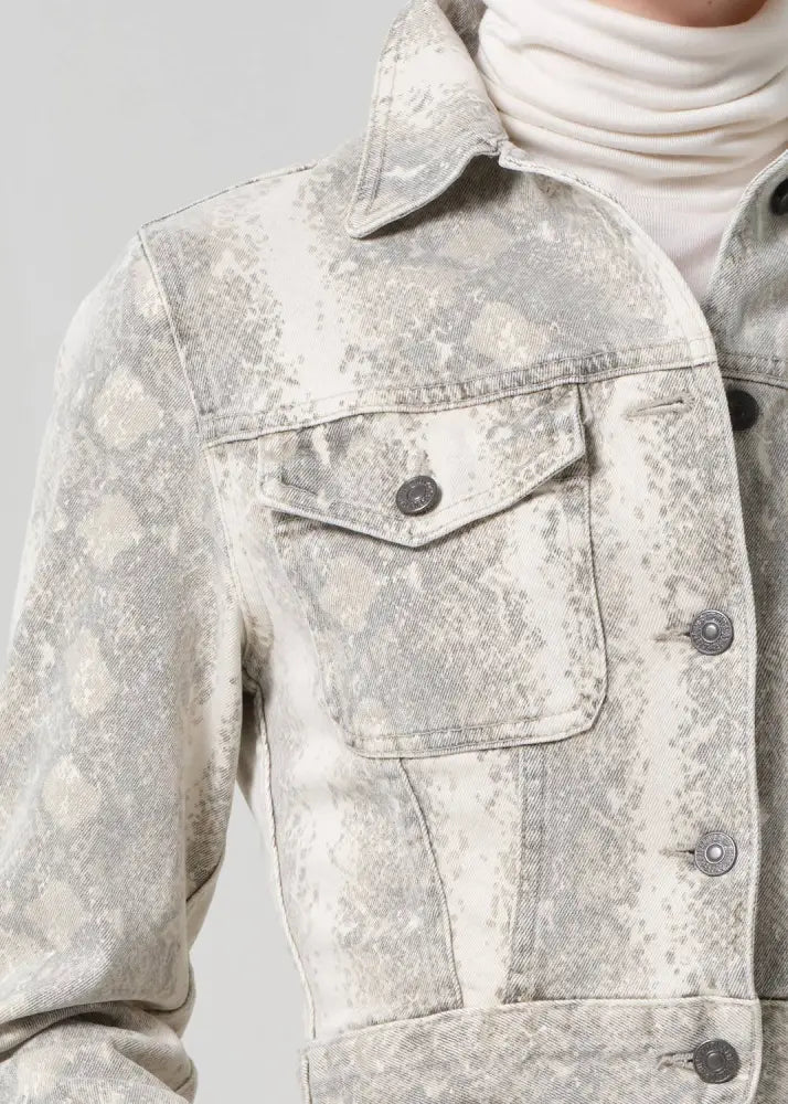 CHARISSE SHRUNKEN JACKET IN PYTHON - Amor Lafayette