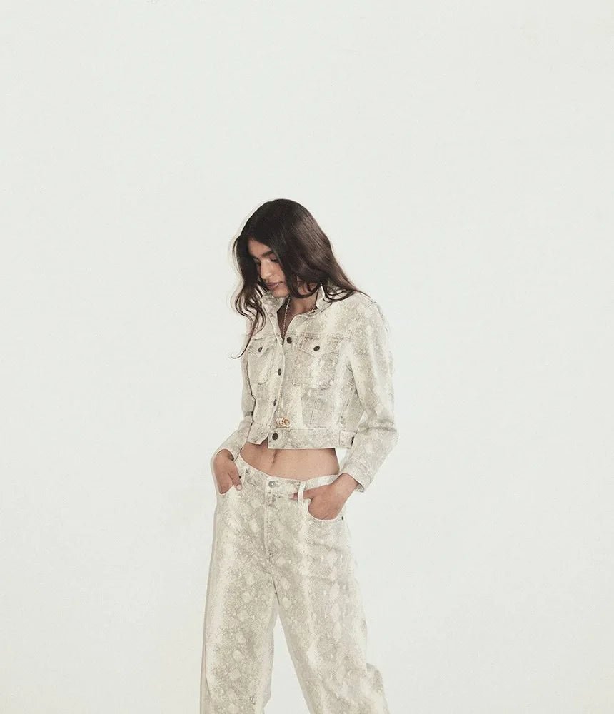 CHARISSE SHRUNKEN JACKET IN PYTHON - Amor Lafayette