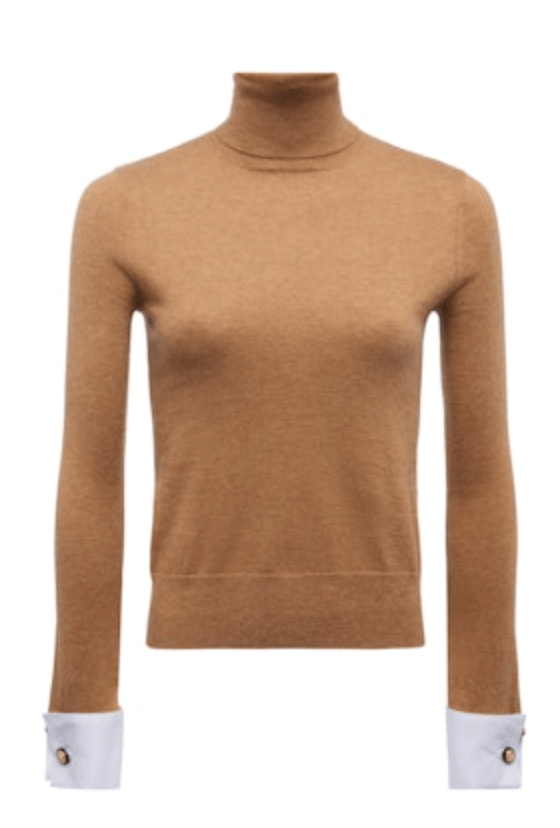 Chestnut Flora Poplin Cuff Sweater - Amor Lafayette