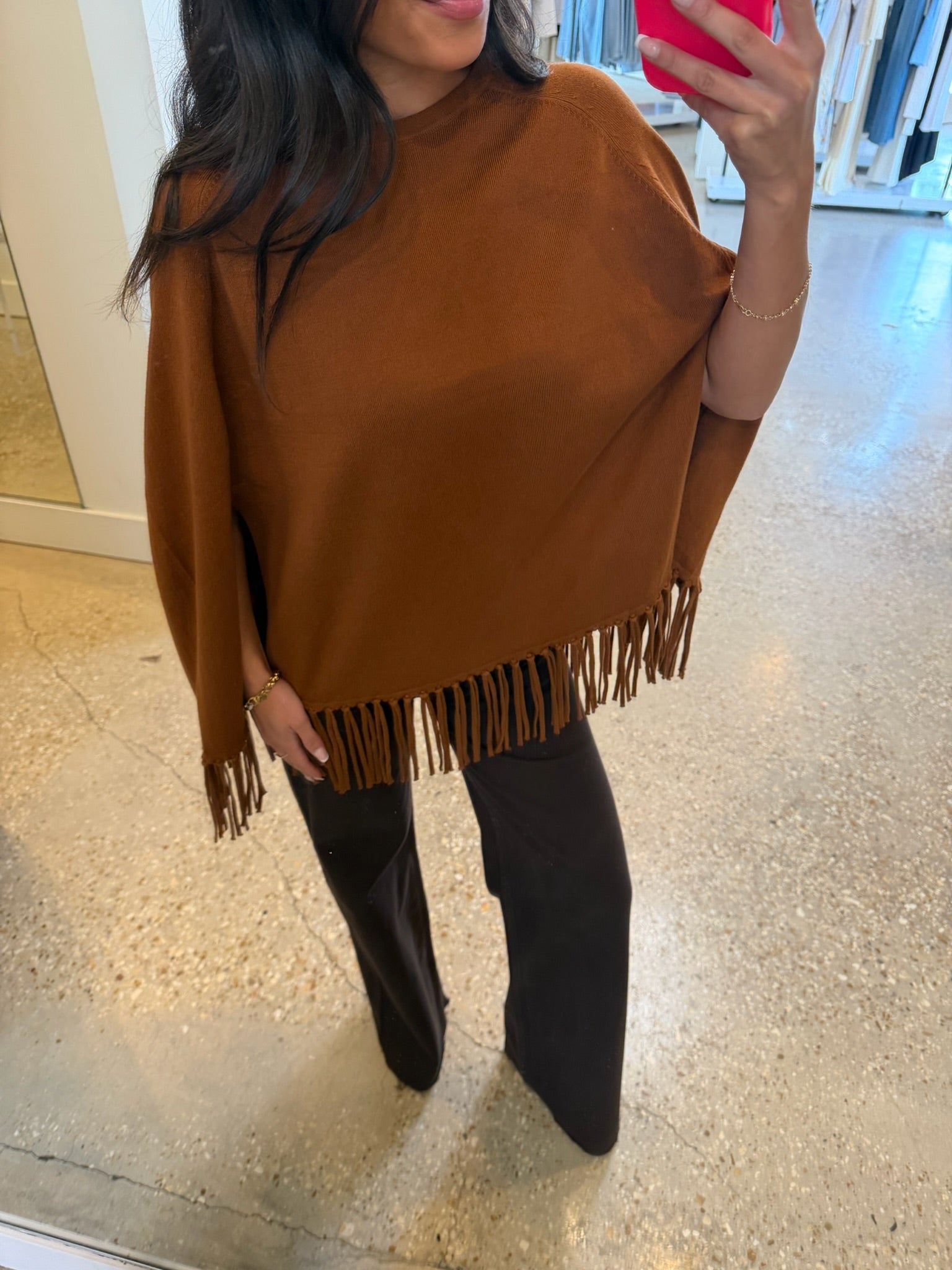 Chestnut Fringe Cape - Amor Lafayette