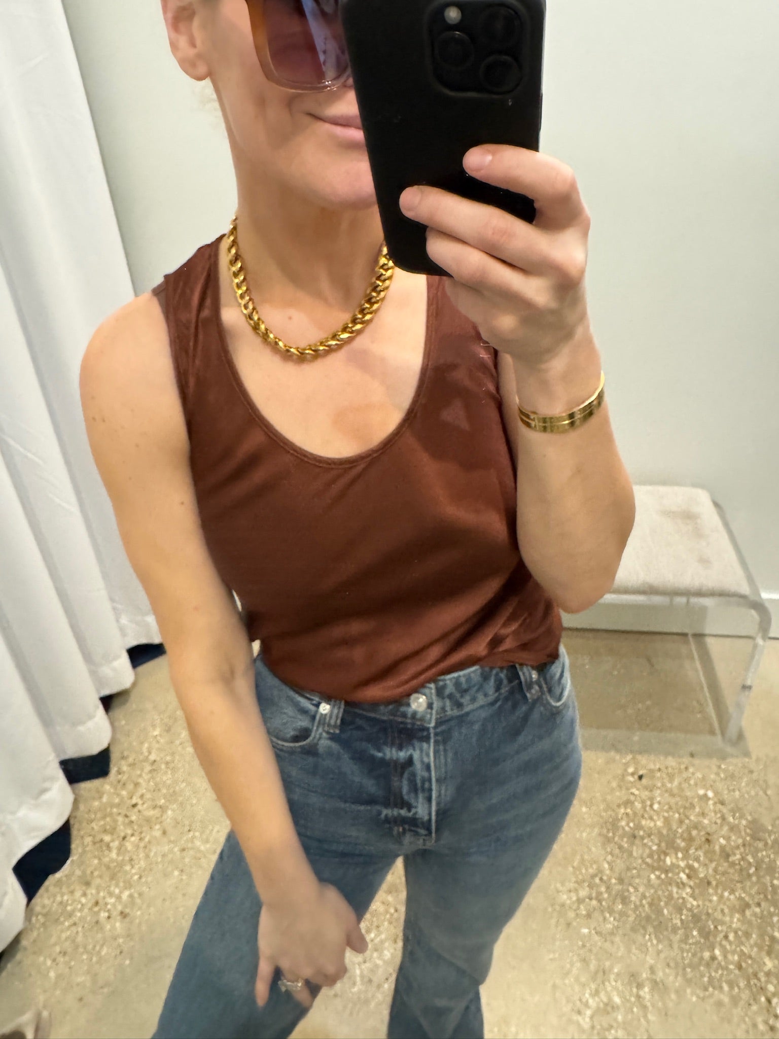 Chocolate Amadi Tank - Amor Lafayette