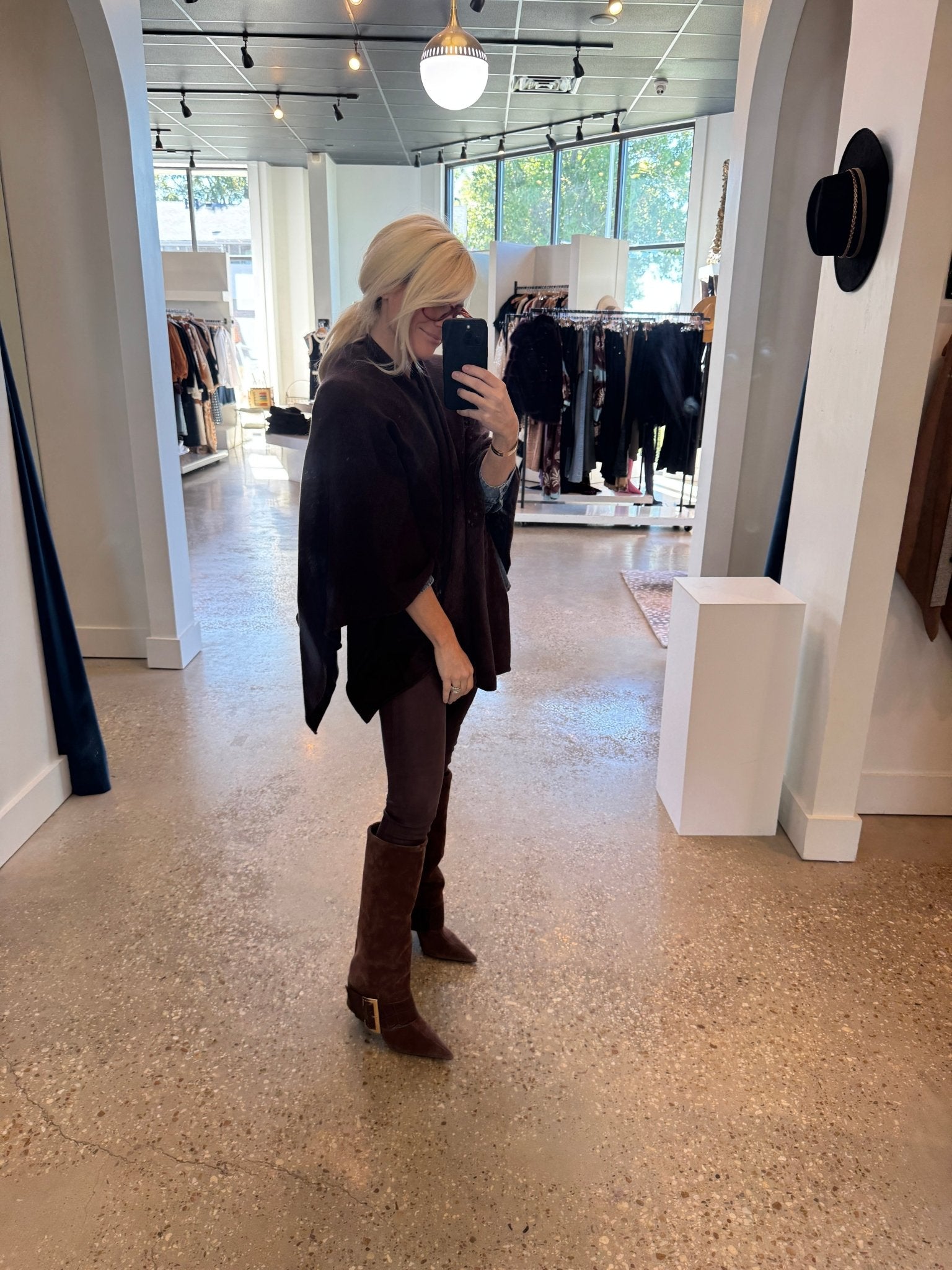 Chocolate Brown Knit Dolman Cardigan - Amor Lafayette