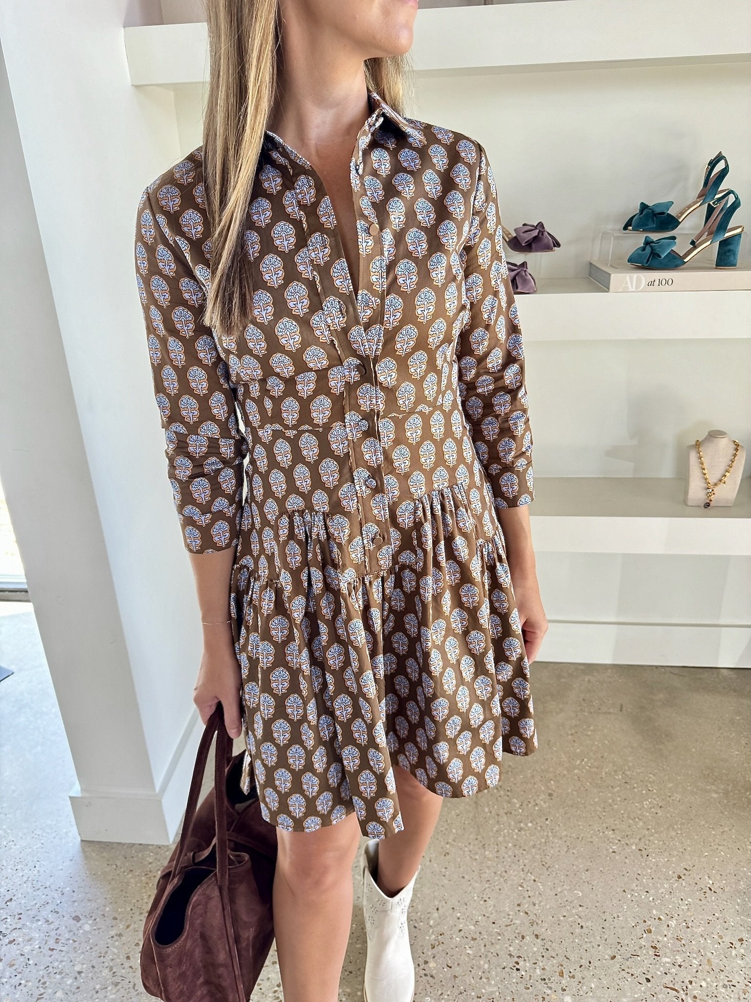 Chocolate Colette Shirt Dress - Amor Lafayette