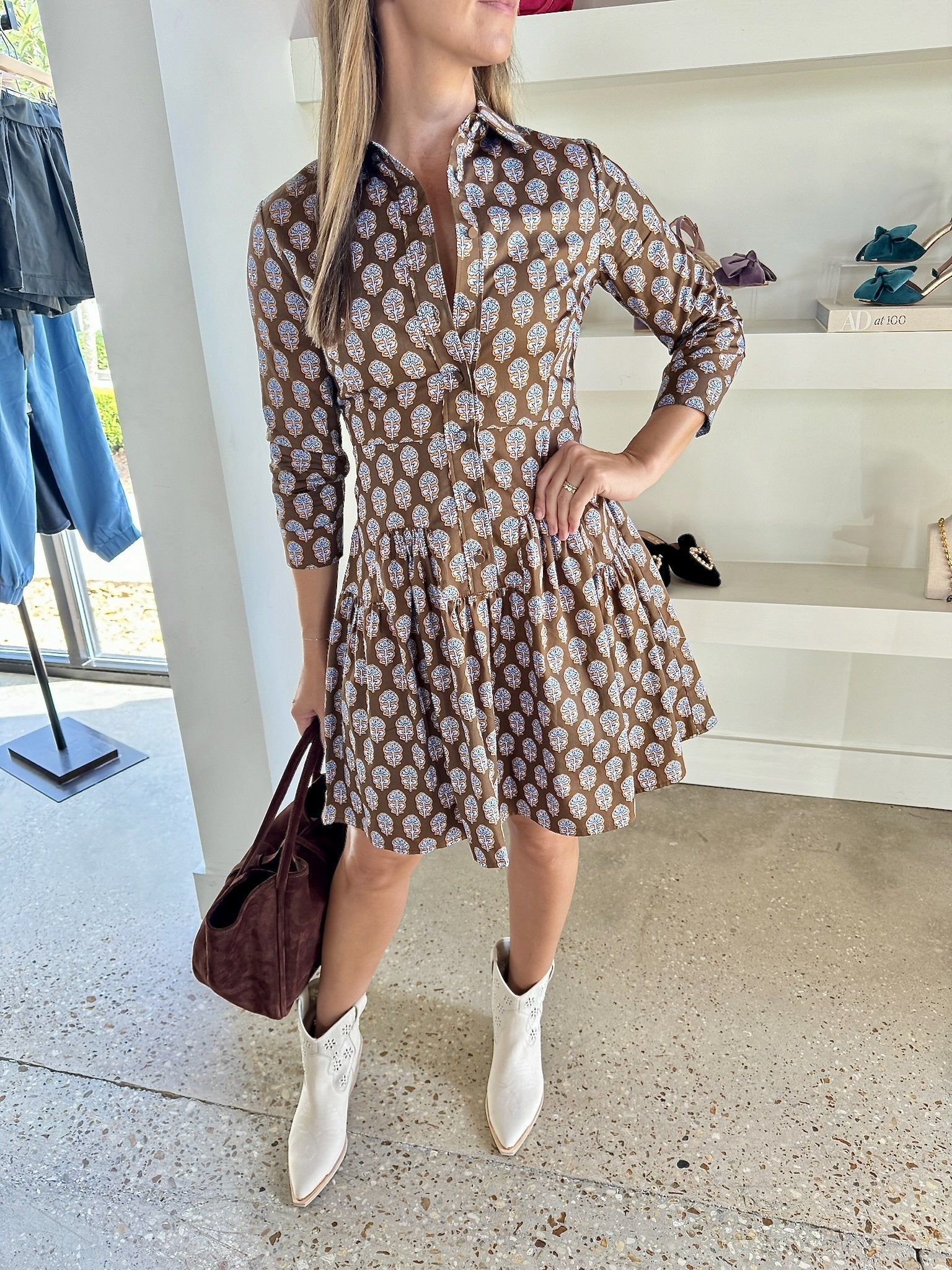 Chocolate Colette Shirt Dress - Amor Lafayette