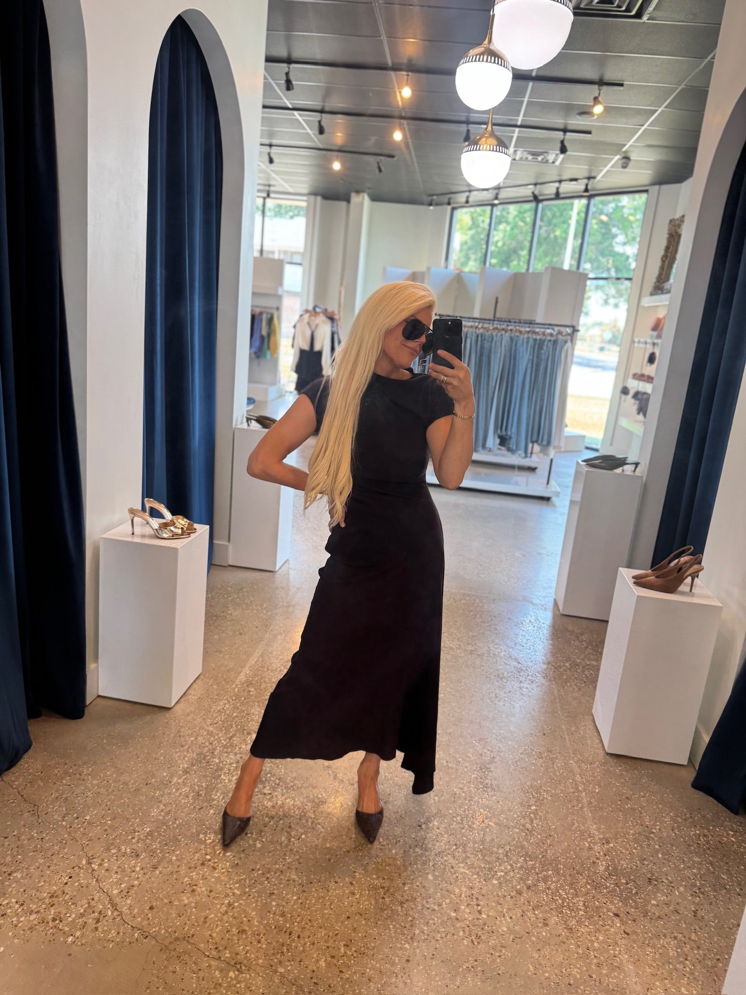 Chocolate Kira Sculptural Dress - Amor Lafayette