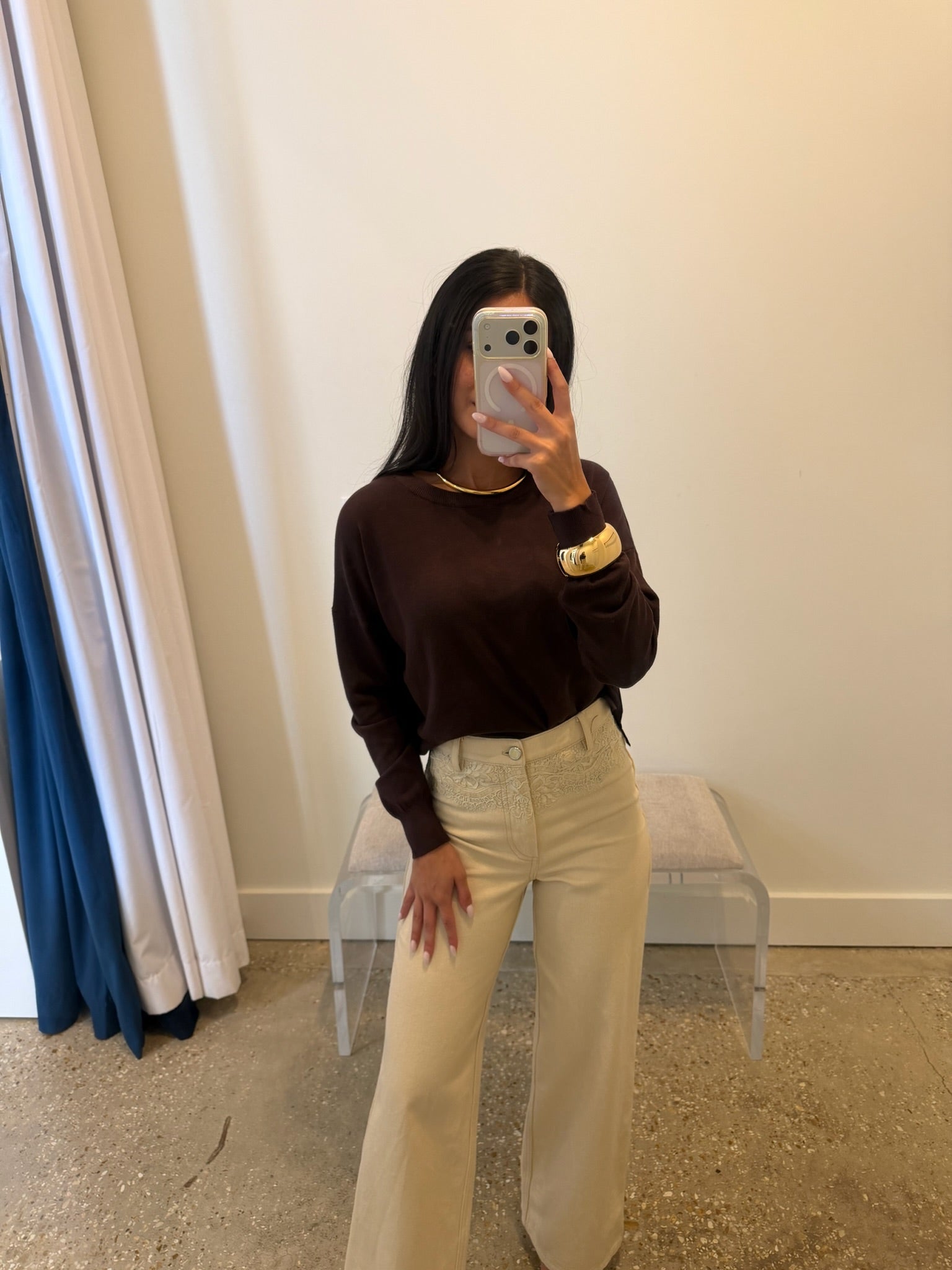 Chocolate Polly Sweater - Amor Lafayette
