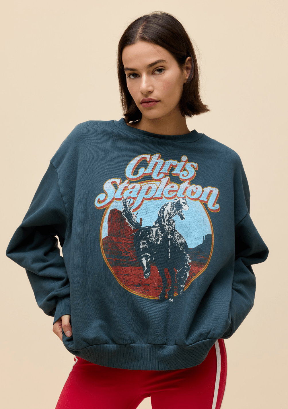 Chris Stapleton Horse Oversized Crew Sweatshirt - Amor Lafayette