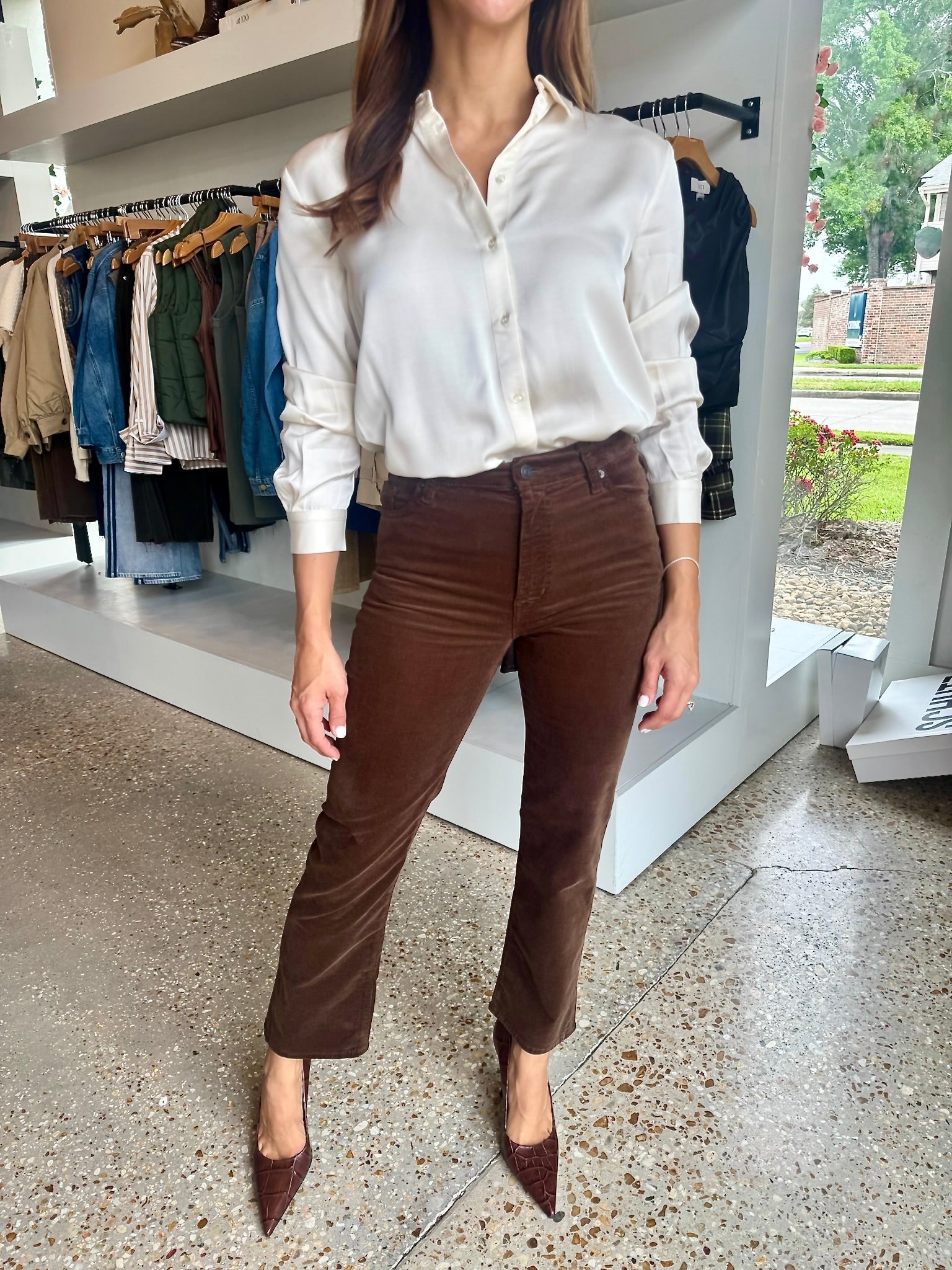 Classic Cream Ennis Satin Shirt - Amor Lafayette