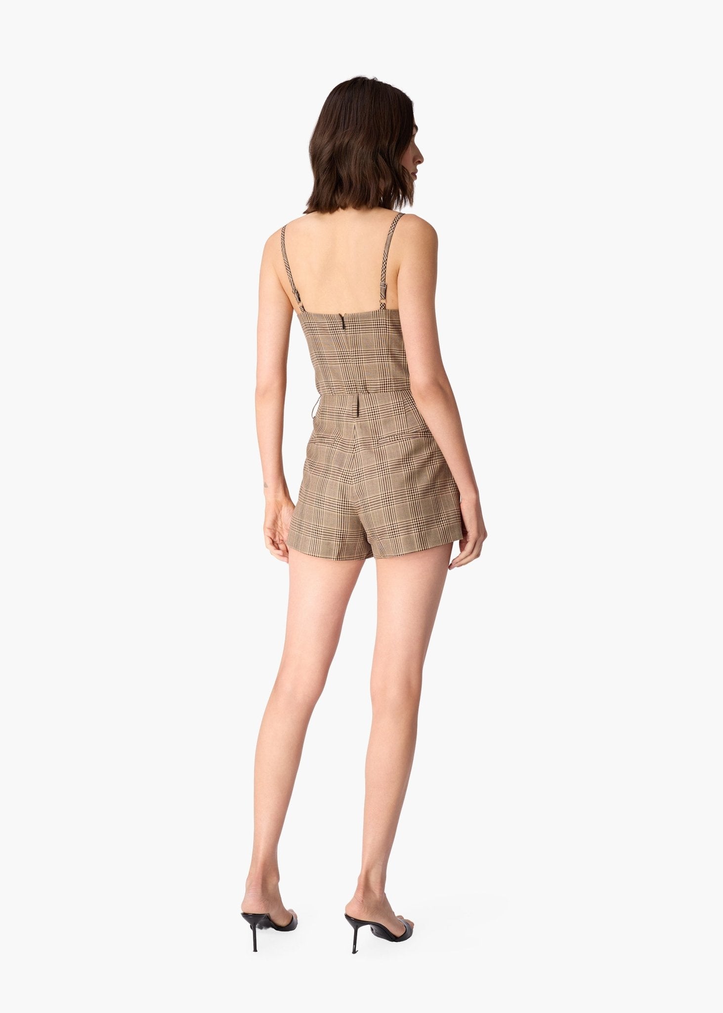 Clyde Beige Plaid Short - Amor Lafayette