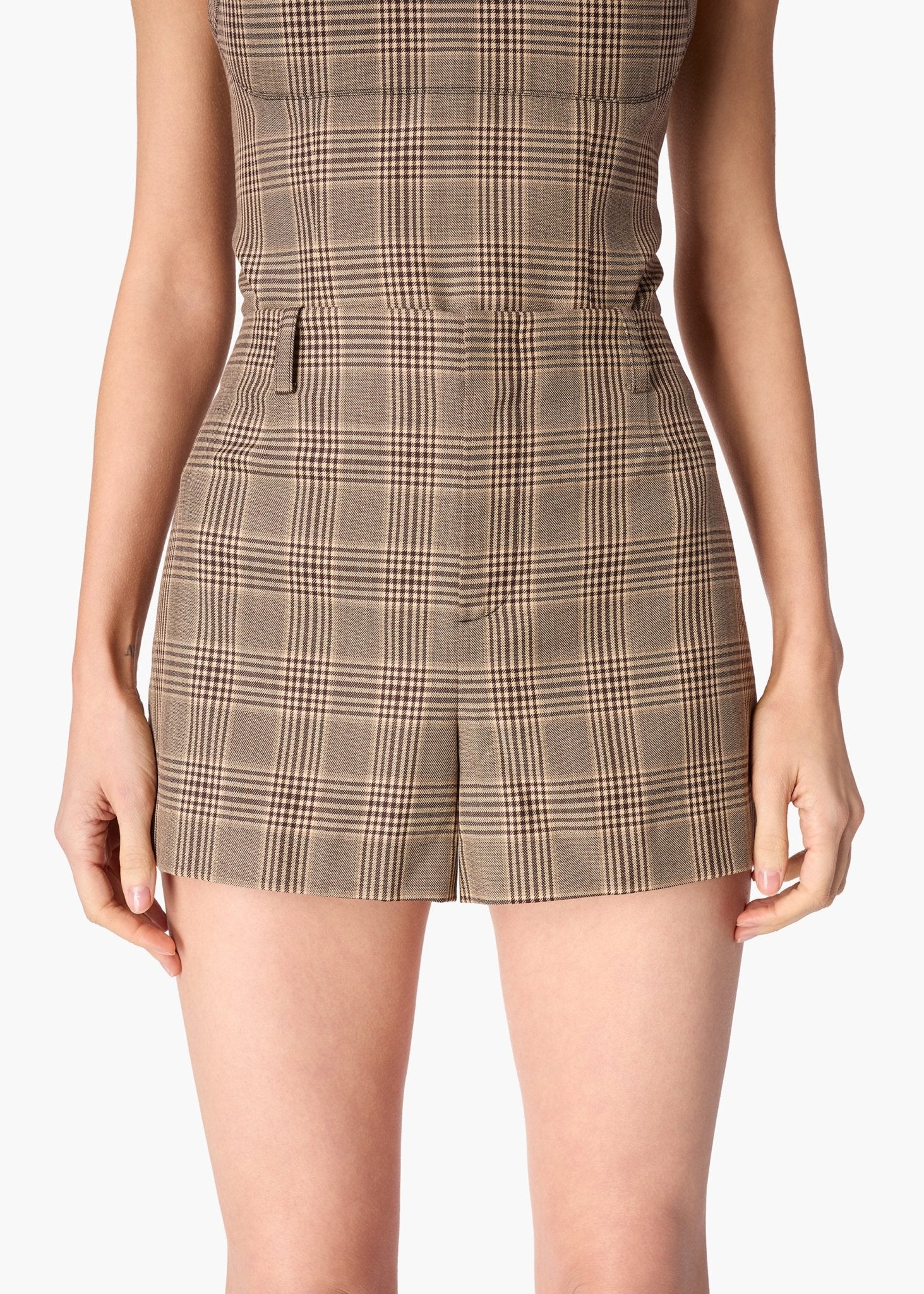 Clyde Beige Plaid Short - Amor Lafayette
