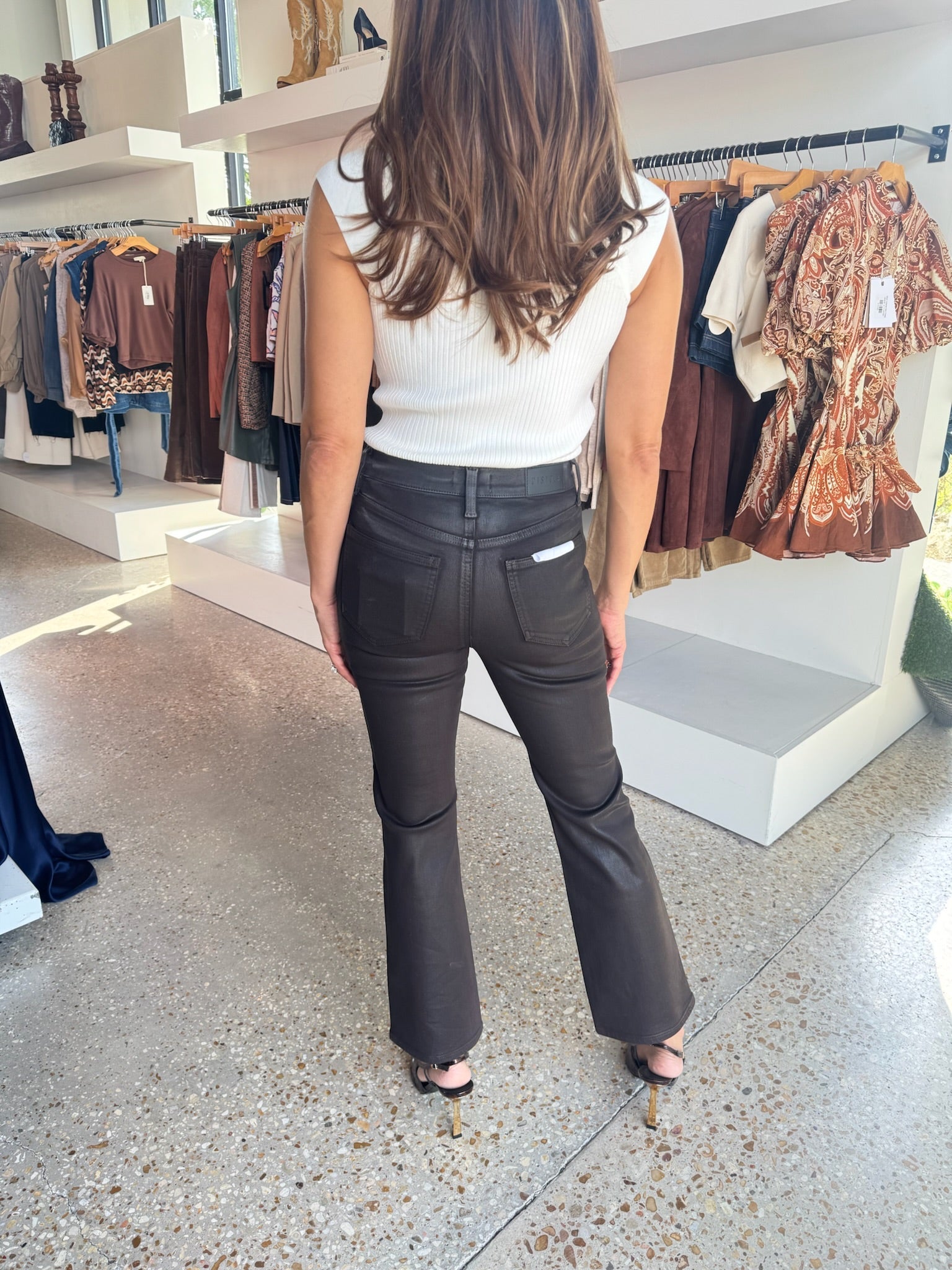 Coated Mocha Lennon Jean - Amor Lafayette