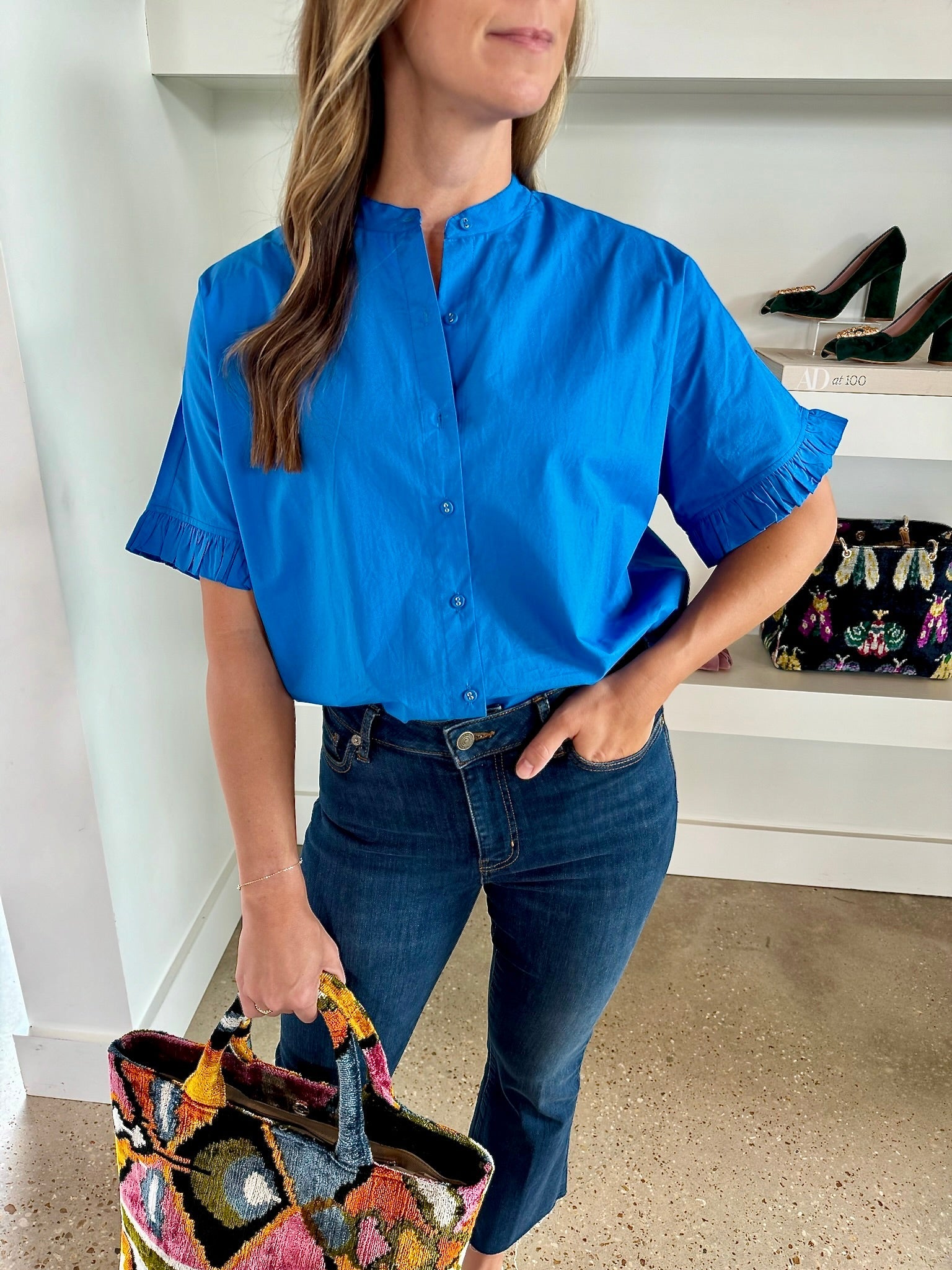 Cobalt Sadie Blouse - Amor Lafayette