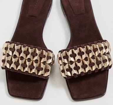 Cocao Faye Beaded Suede Flat slide - Amor Lafayette