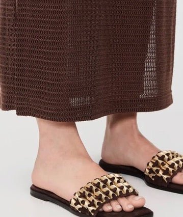 Cocao Faye Beaded Suede Flat slide - Amor Lafayette