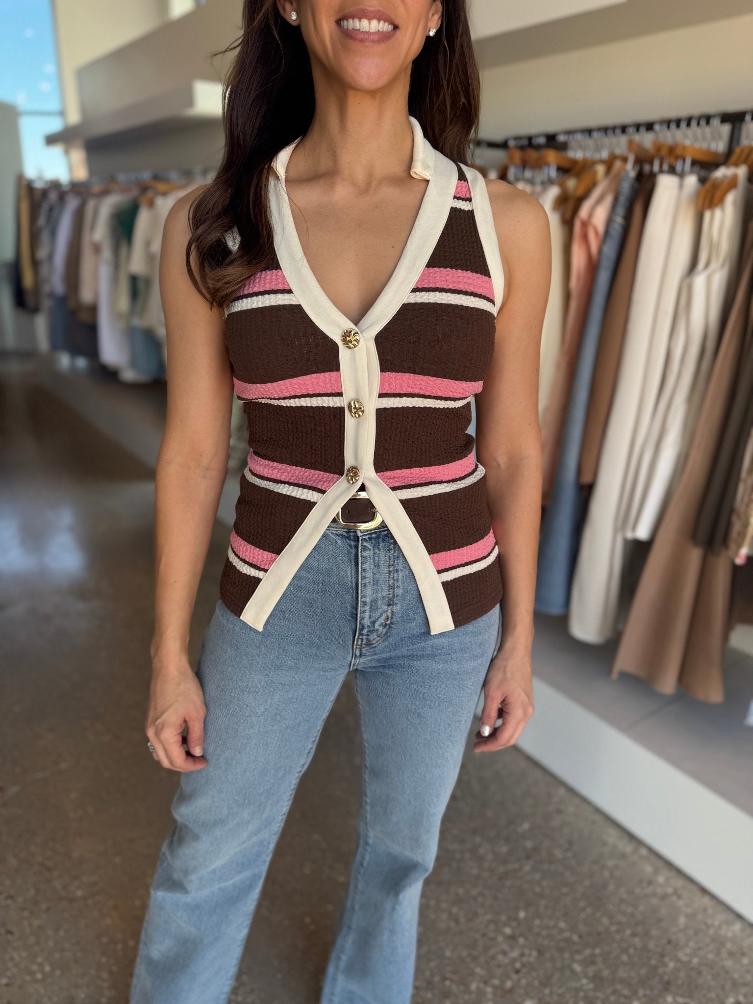 Coco Multi Cady Vest Top - Amor Lafayette