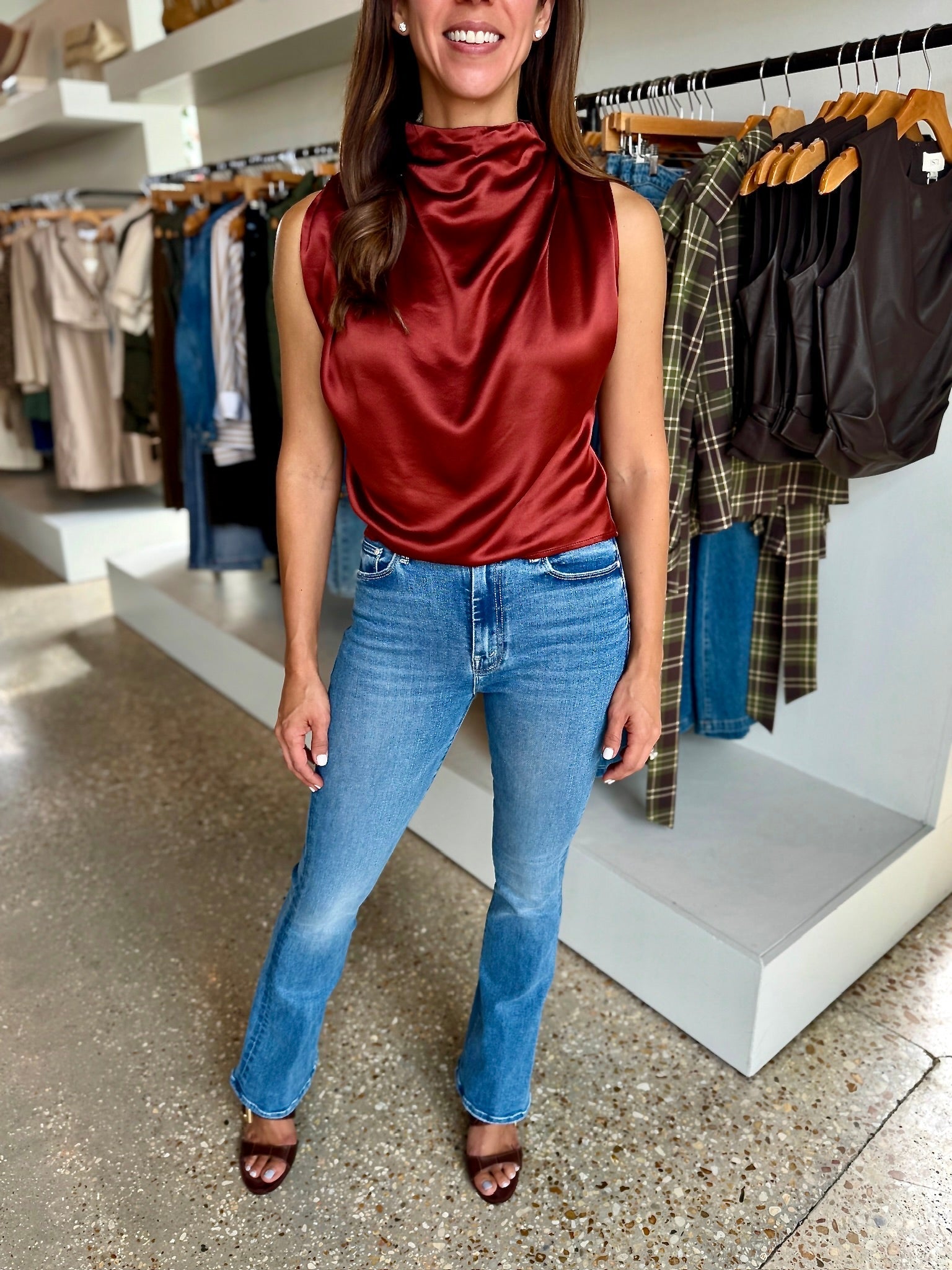 Cognac Parven Top - Amor Lafayette