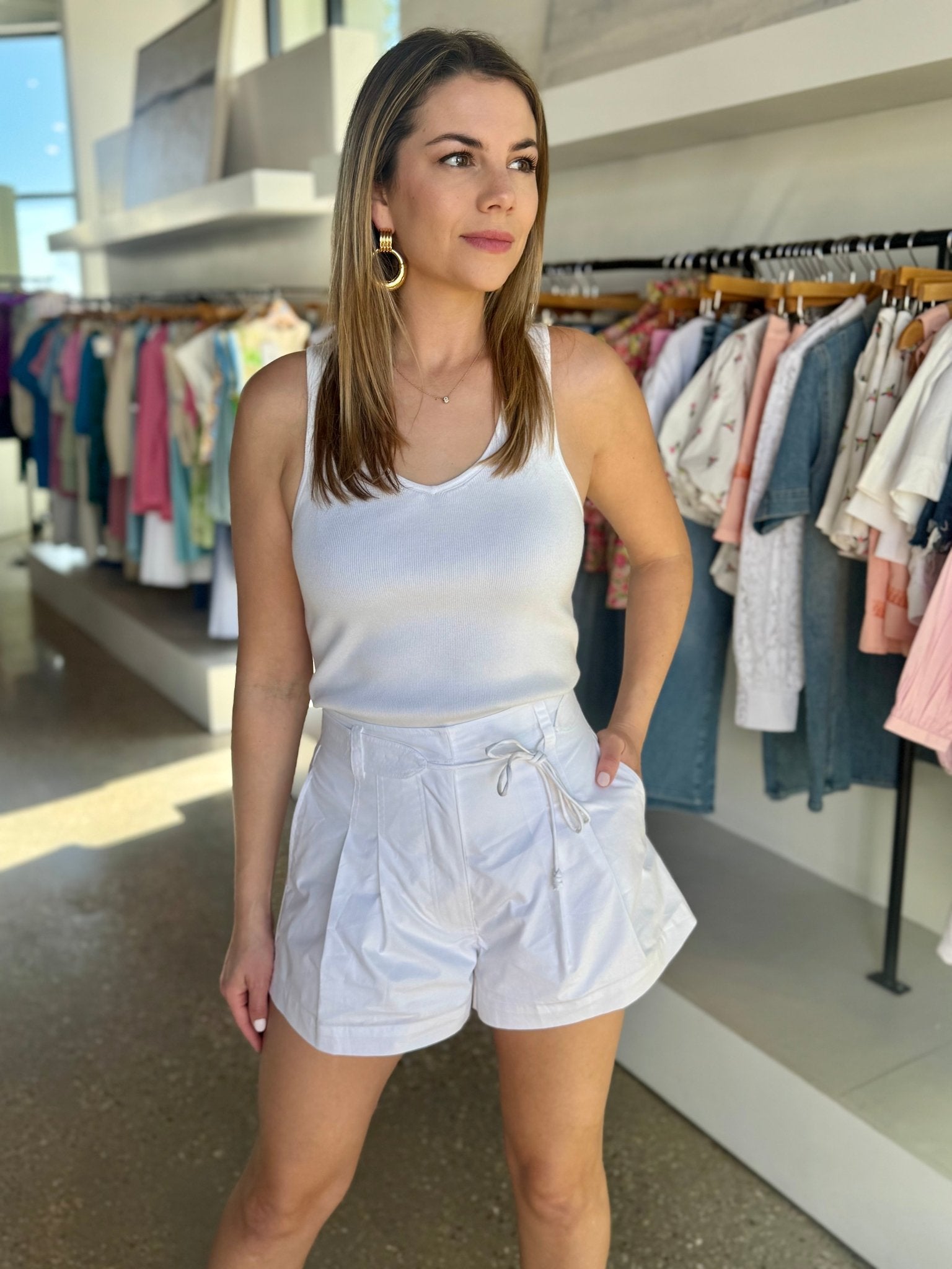 Cool White Miranda Tank - Amor Lafayette