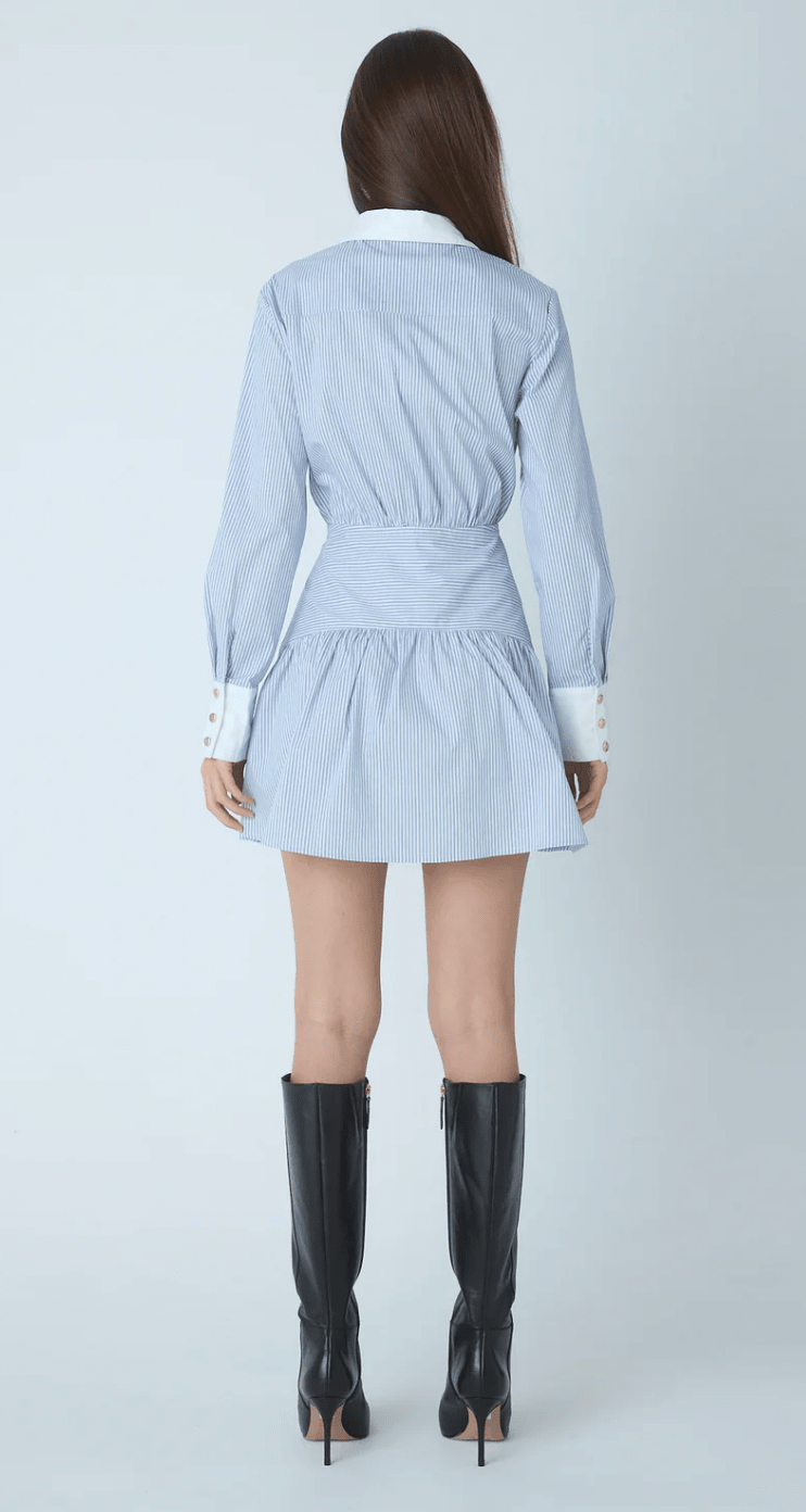 Cora Striped Short Dress - Amor Lafayette