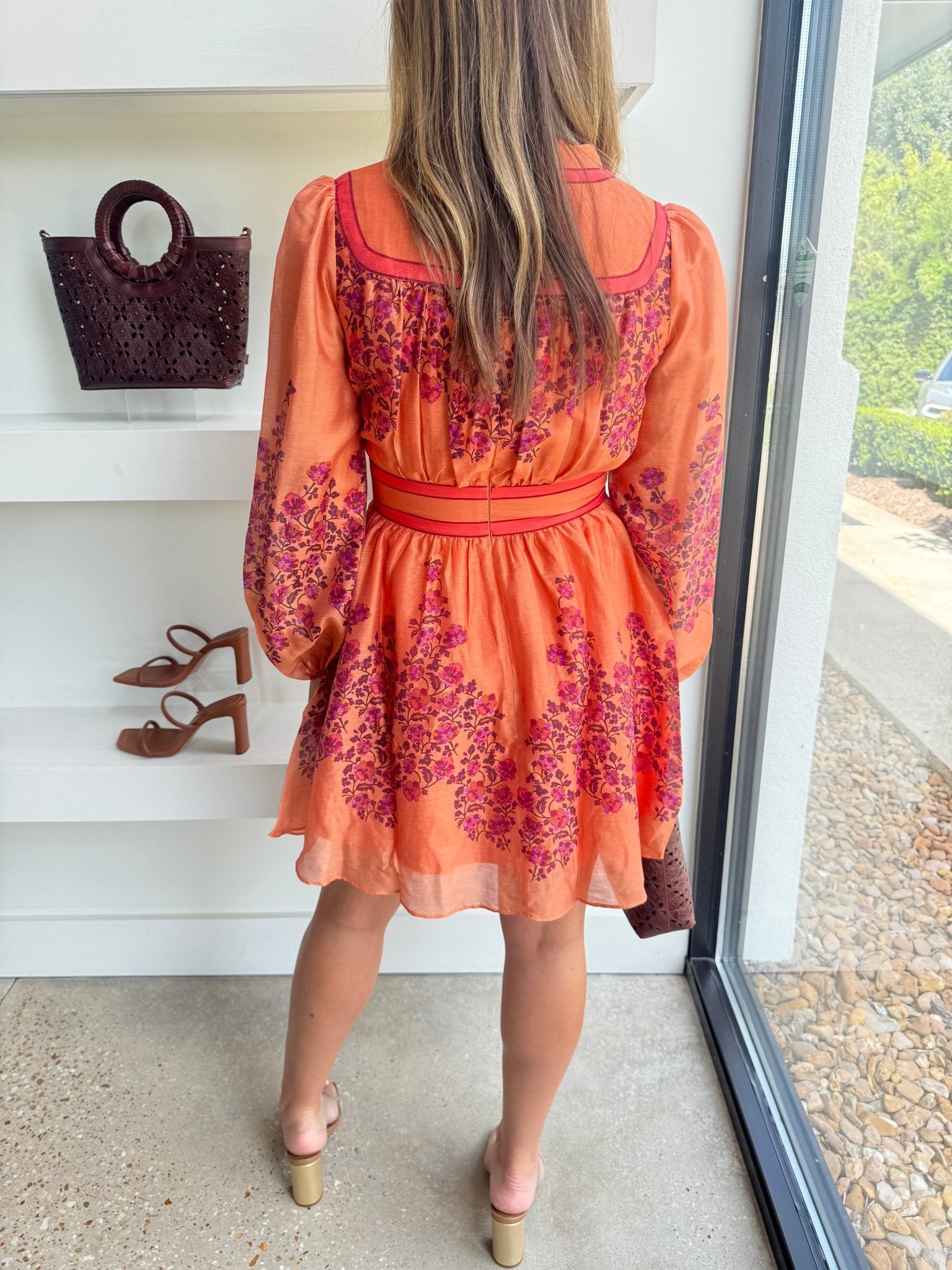 Coral Blush Leeana Engineered Floral Print Mini Dress - Amor Lafayette