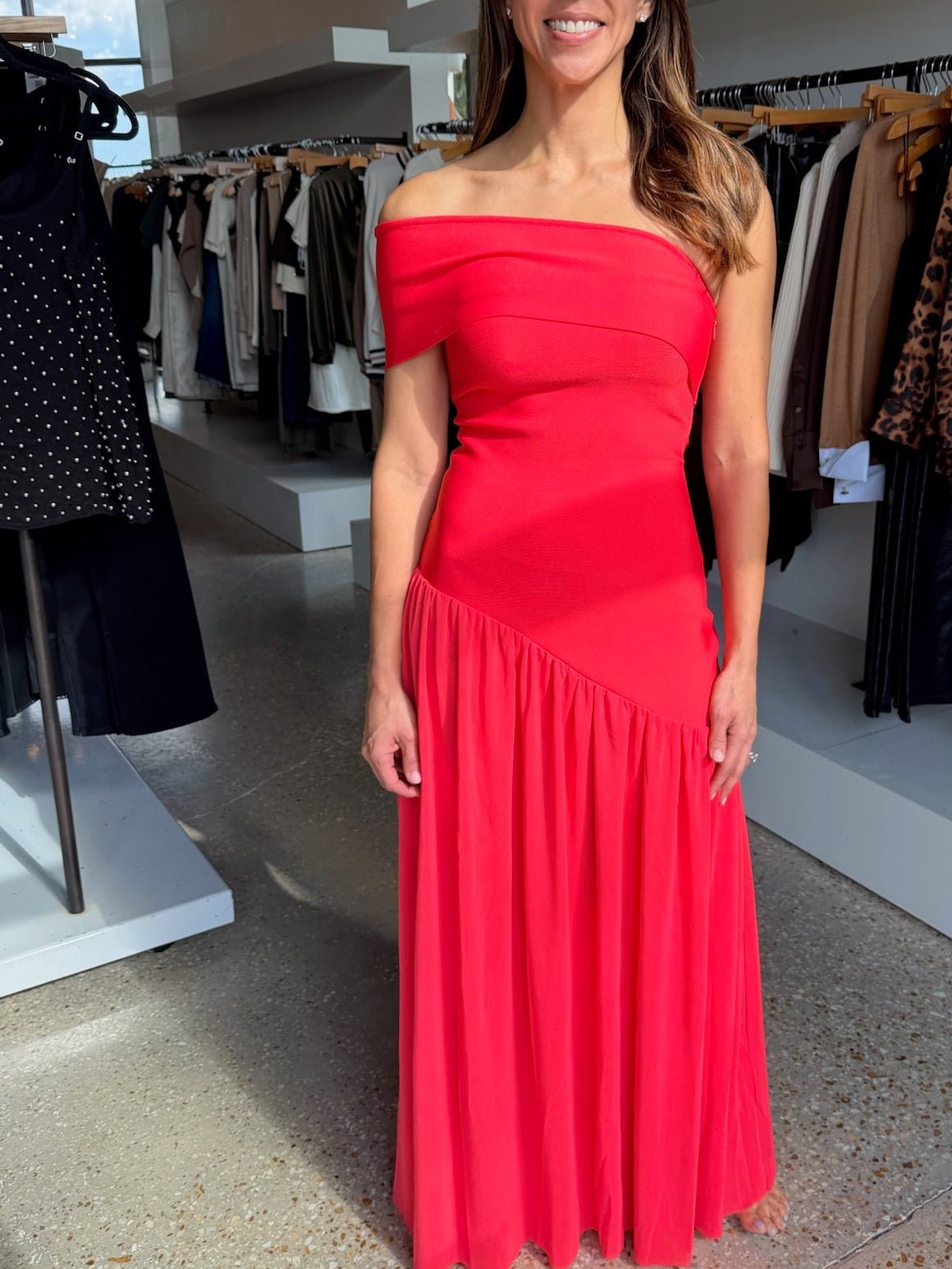 Coral Jesselle Asymmetrical Gown - Amor Lafayette