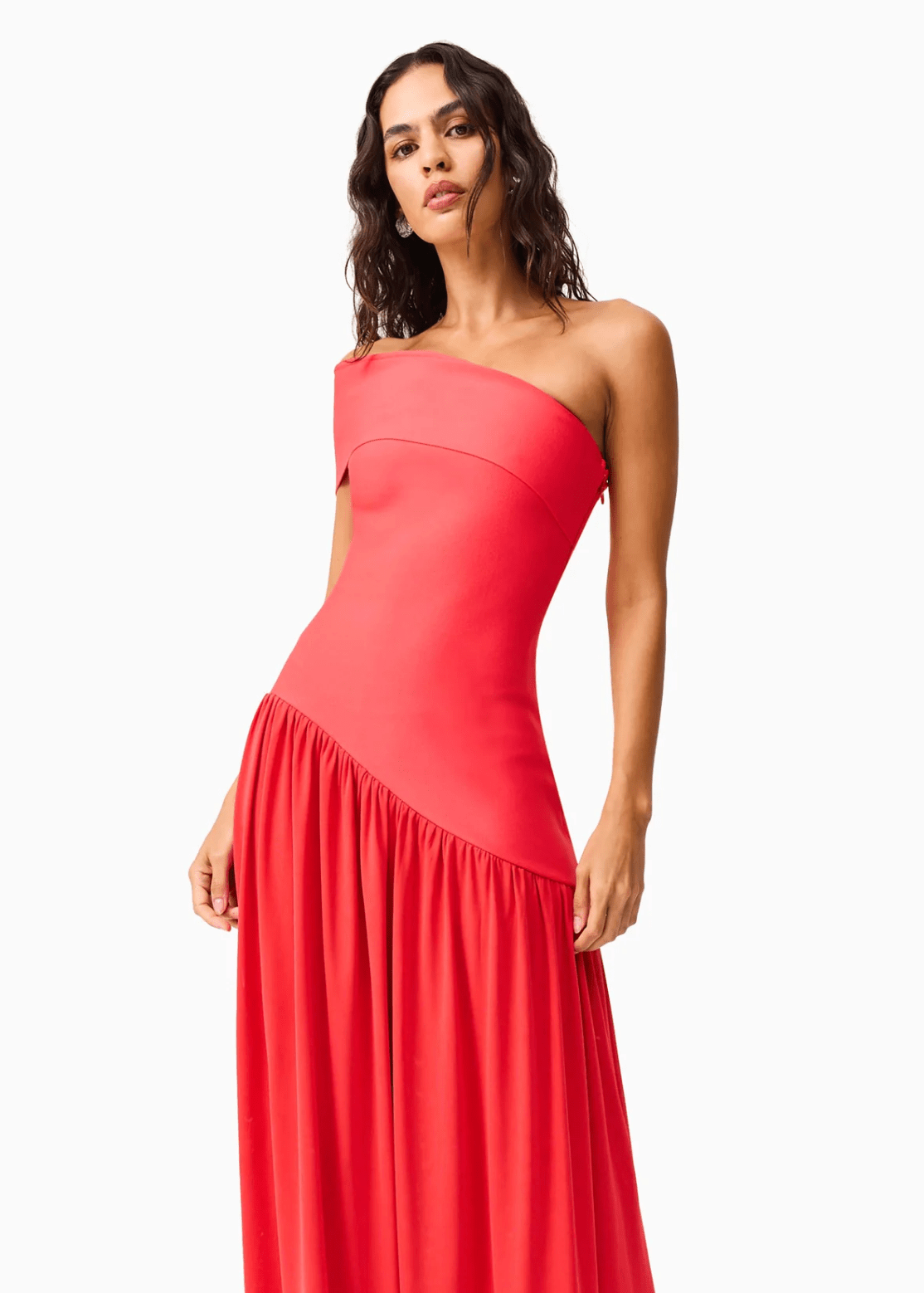 coral asymmetrical dress Argent Women's Asymmetrical Dress - Red - Size 12
