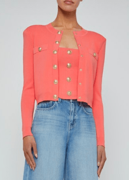Coral Rose Toulouse Cardi - Amor Lafayette