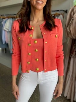 Coral Rose Toulouse Cardi - Amor Lafayette
