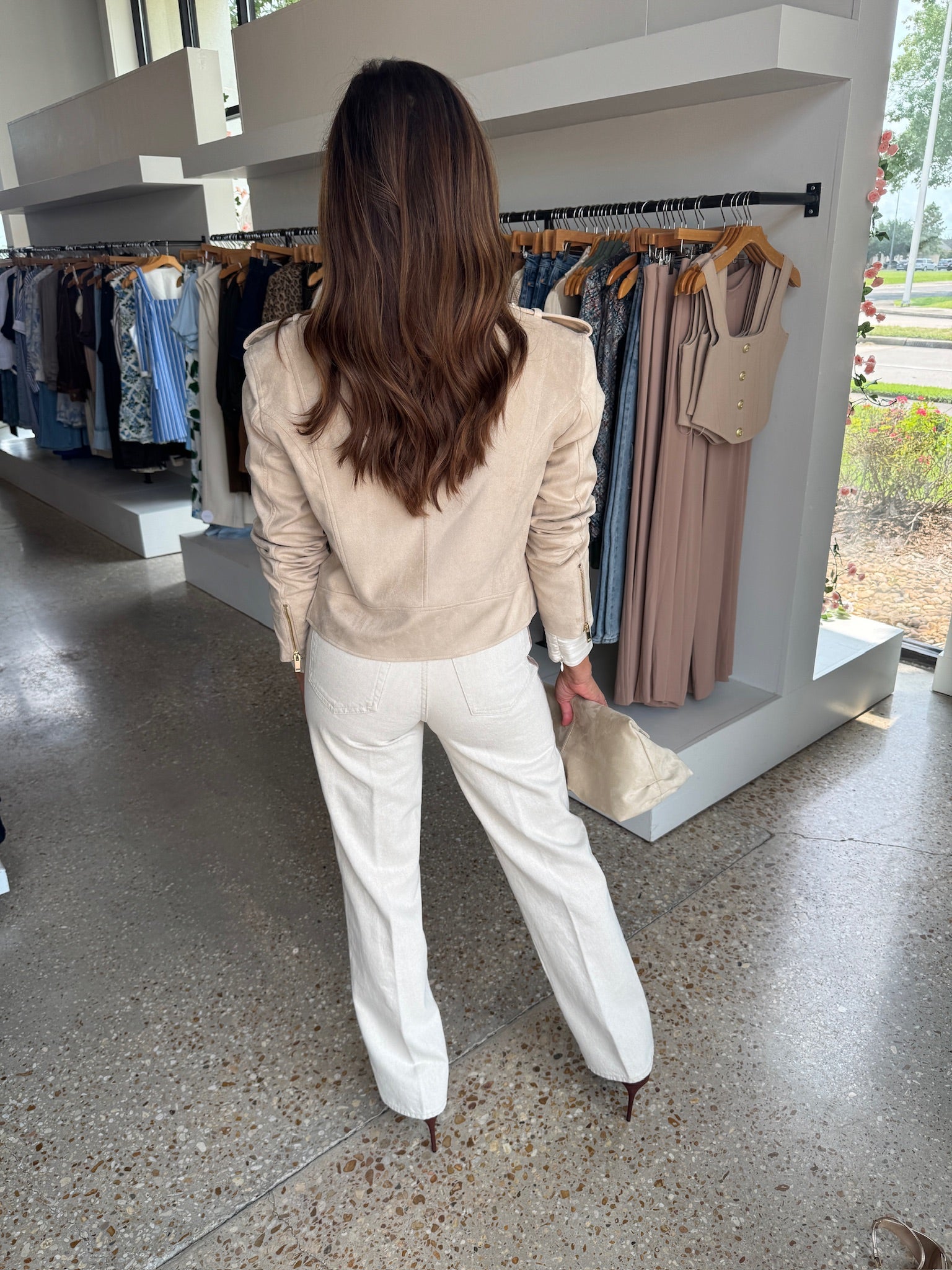 COSITA VEGAN SUEDE MOTO JACKET - Amor Lafayette