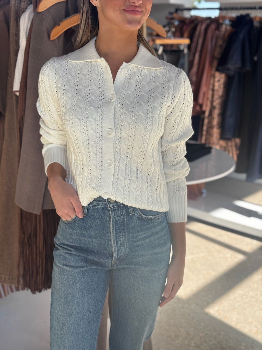 Cream Cable Knit Clyde Sweater