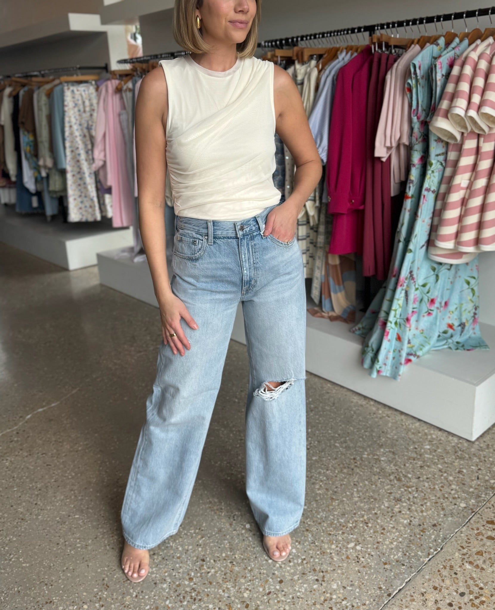 Cream Devi Top - Amor Lafayette