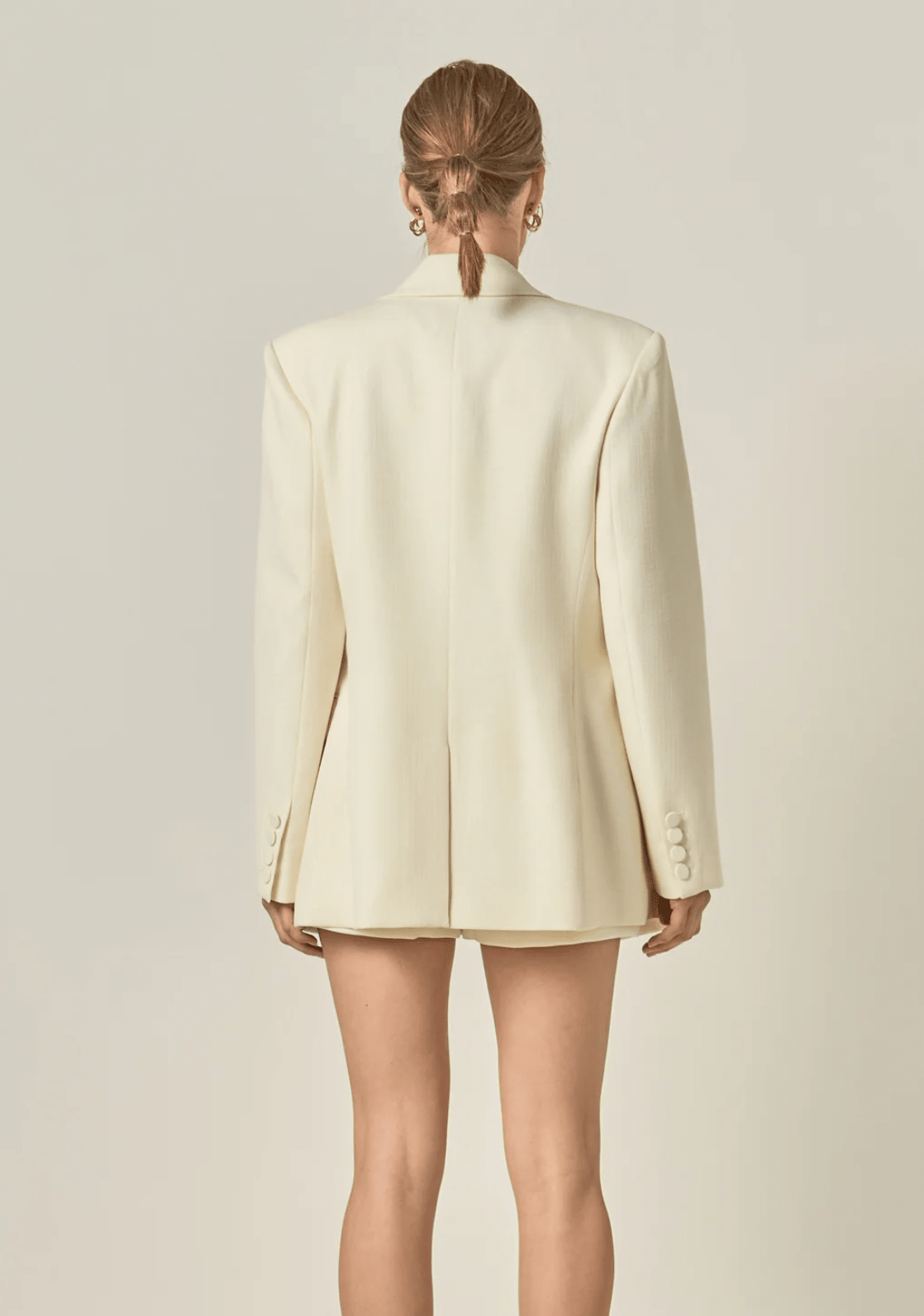 Cream Double Breasted Jacket - Amor Lafayette