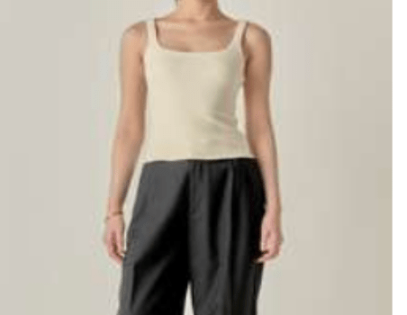 Cream Knit Tank Top - Amor Lafayette