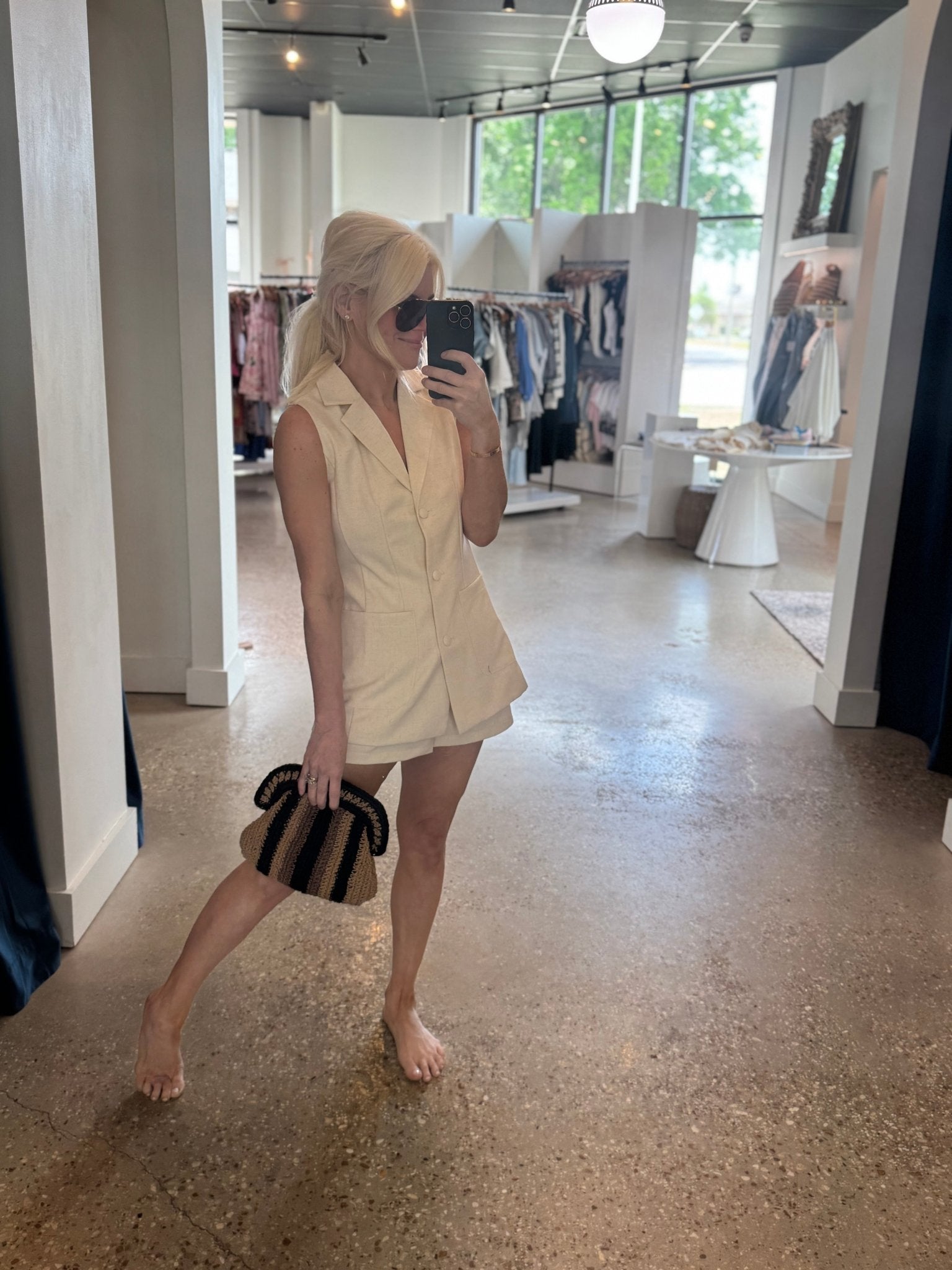 Cream Mariana Blazer Vest - Amor Lafayette